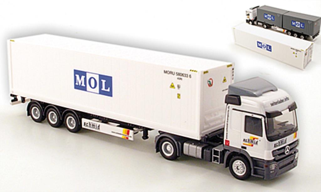 Mercedes Actros 1/87 Herpa L 08 Schmid Regensburg / MOL Container-SZ diecast model cars