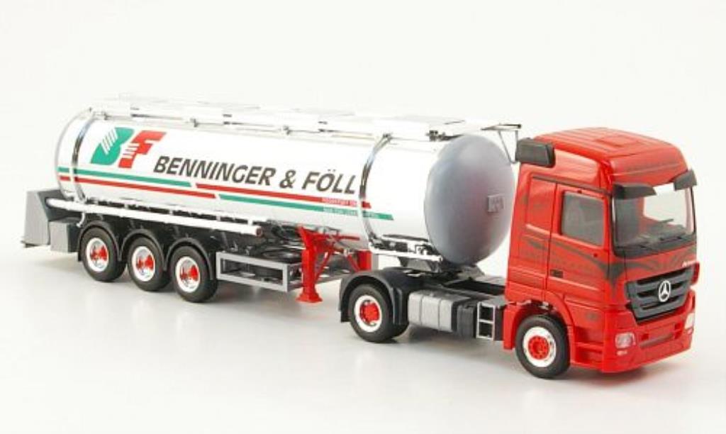 Mercedes Actros 1/87 Herpa LH 08 Benninger & Foll Lebensmittelchromtank-SZ diecast model cars