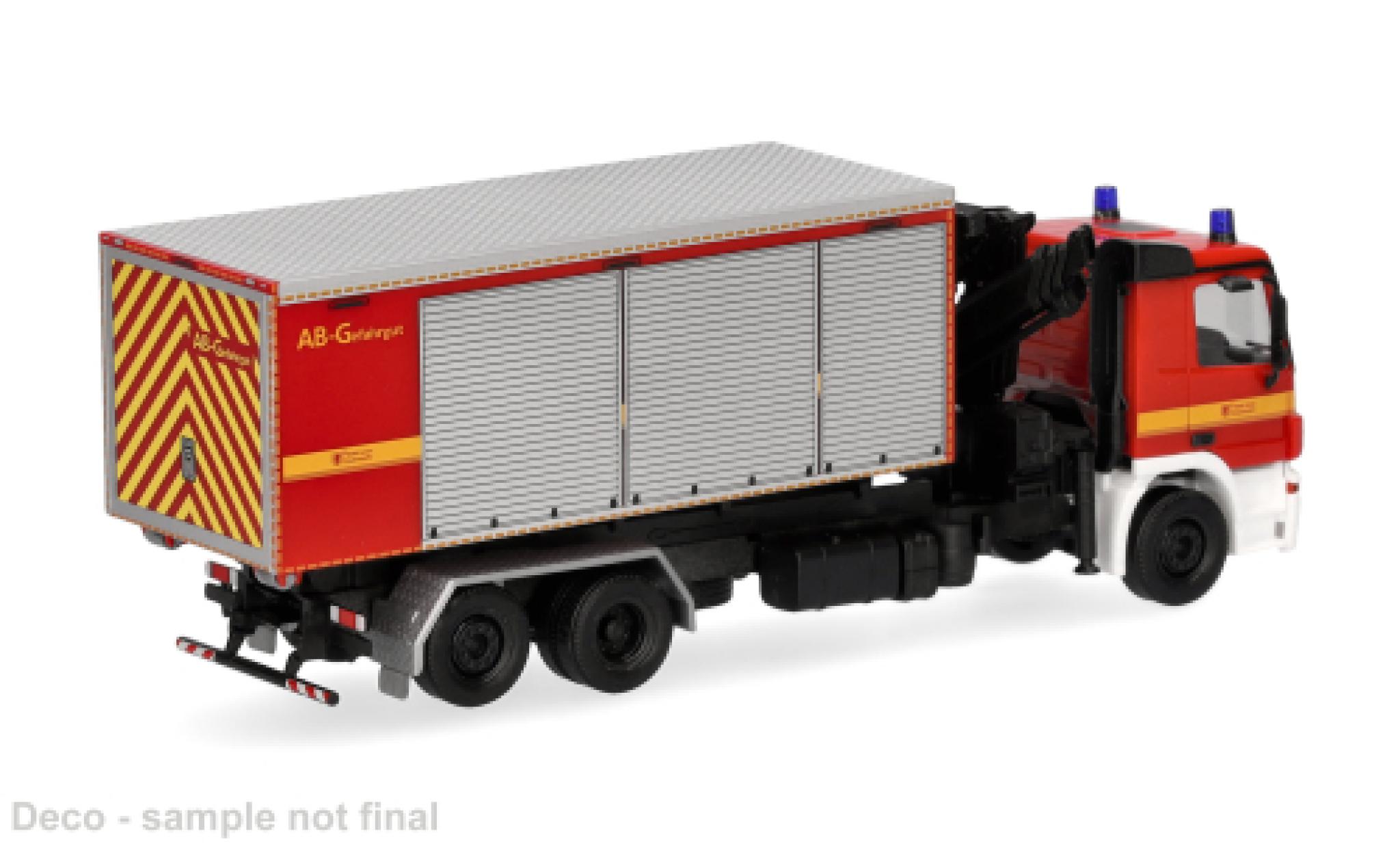 Mercedes Actros 1/87 Herpa M 2008 WLS Fire brigade L&uuml;nen "AB-G" 1:87 diecast model cars