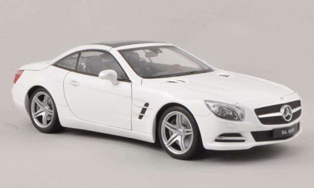 Mercedes Classe SL 500 1/18 Welly 500 (R231) white Verdeck geschlossen 2012 diecast model cars