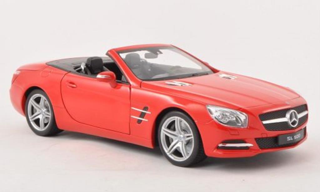 Mercedes Classe SL 500 1/18 Welly 500 (R231) red Verdeck geoffnet 2012 diecast model cars