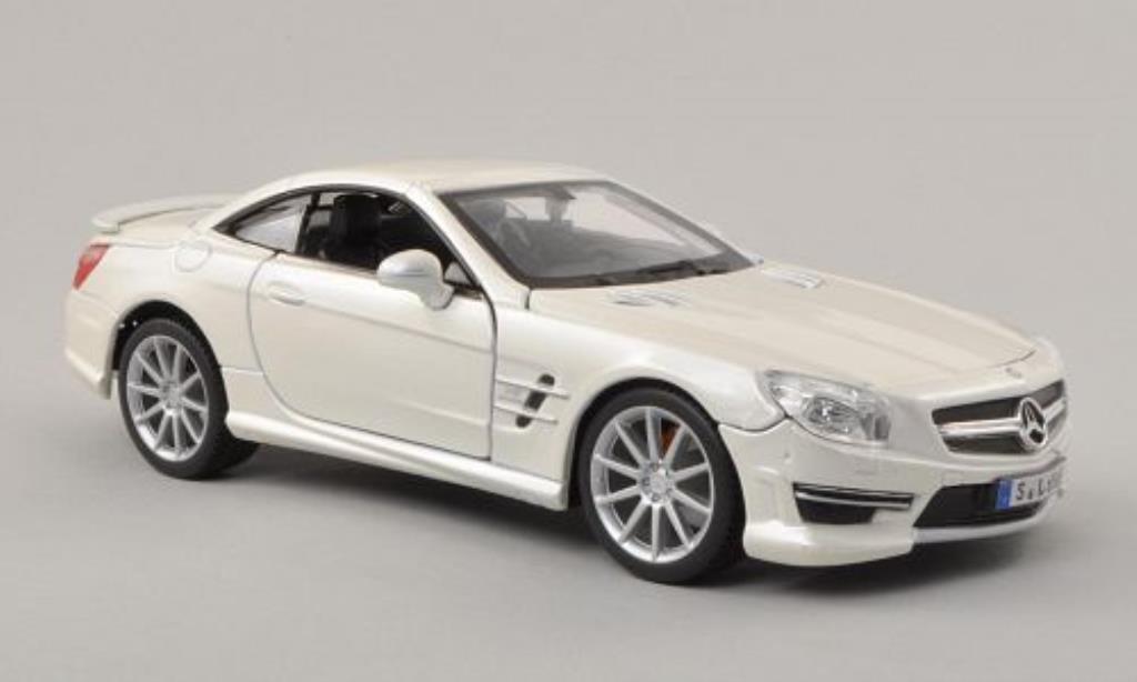 Mercedes Classe SL 65 1/24 Burago 65 AMG (R231) white Verdeck geschlossen diecast model cars