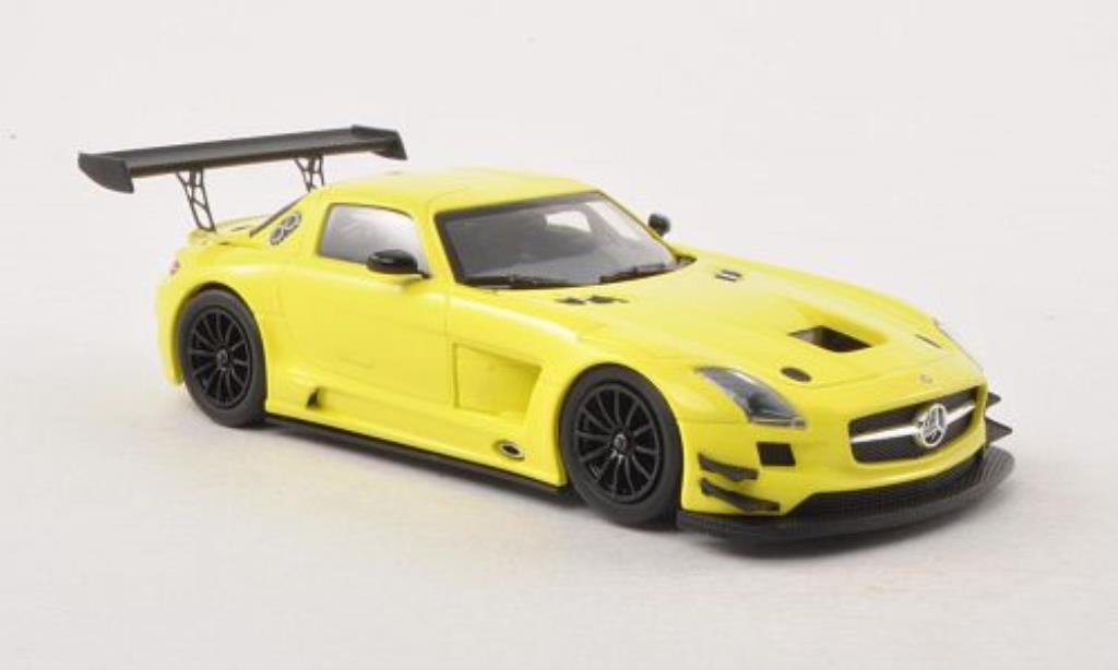 Mercedes SLS 1/43 Minichamps AMG GT3 yellow Plain Body Version 2011 diecast model cars