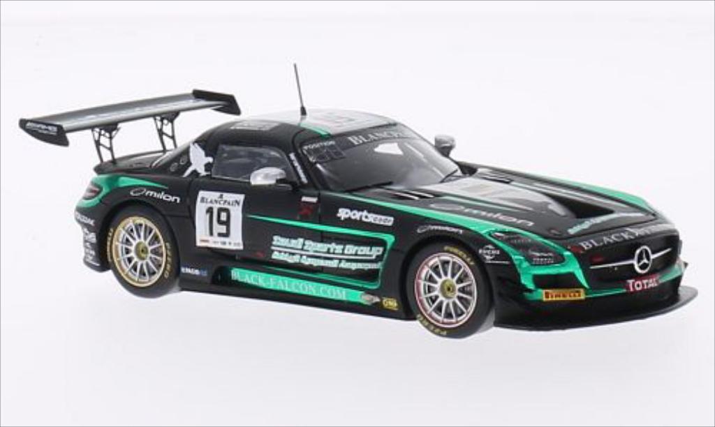 Mercedes SLS 1/43 Spark AMG GT3 No.19 Black Falcon 24h Spa 2014 diecast model cars
