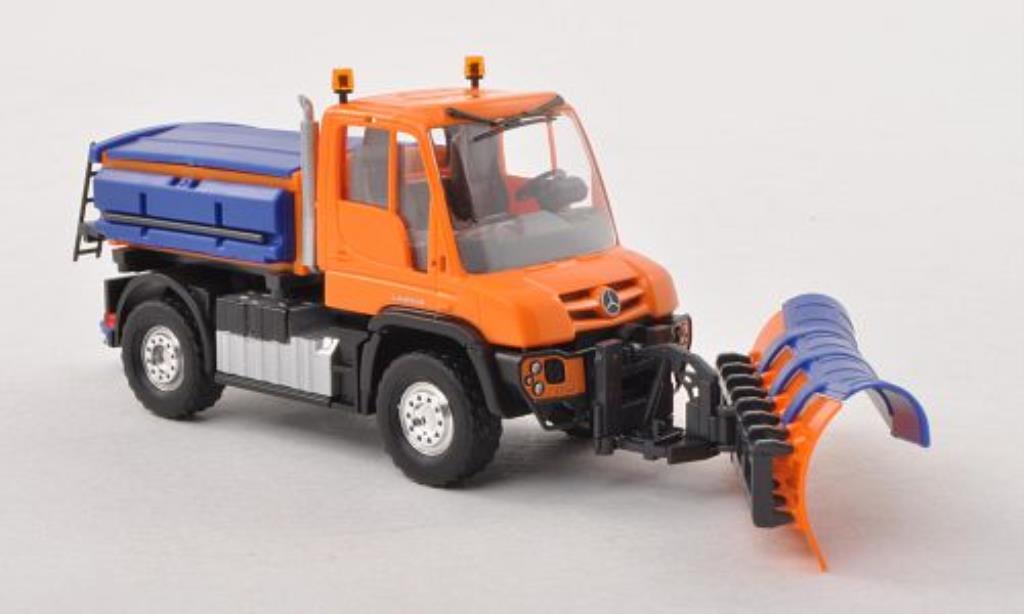 Mercedes Unimog 1/87 Busch U430 Winterdienst orange diecast model cars