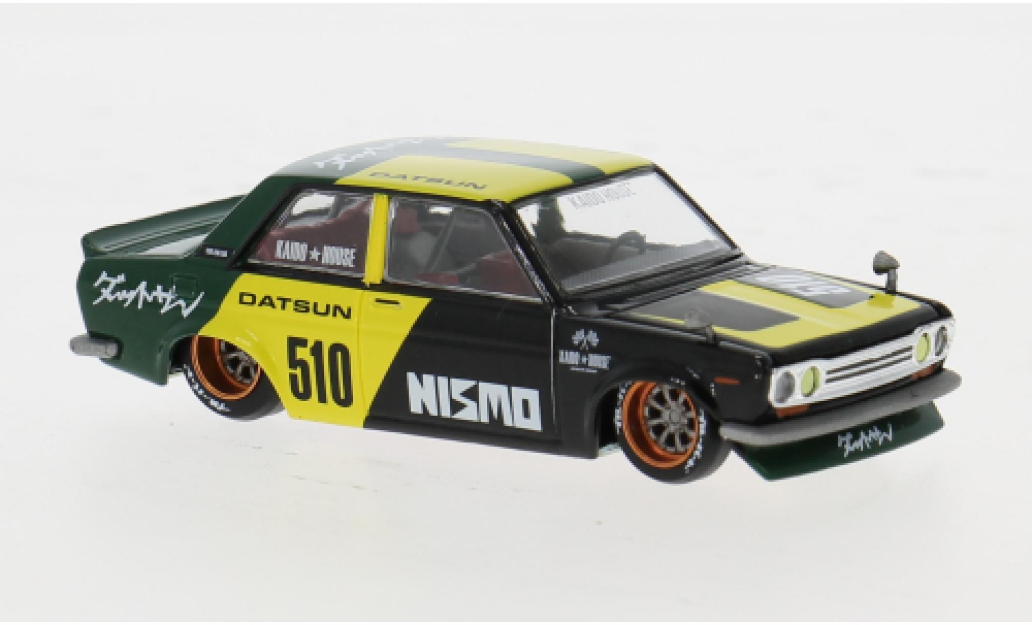 Datsun 510 1/64 Mini GT black/yellow 1969 1:64 diecast model cars