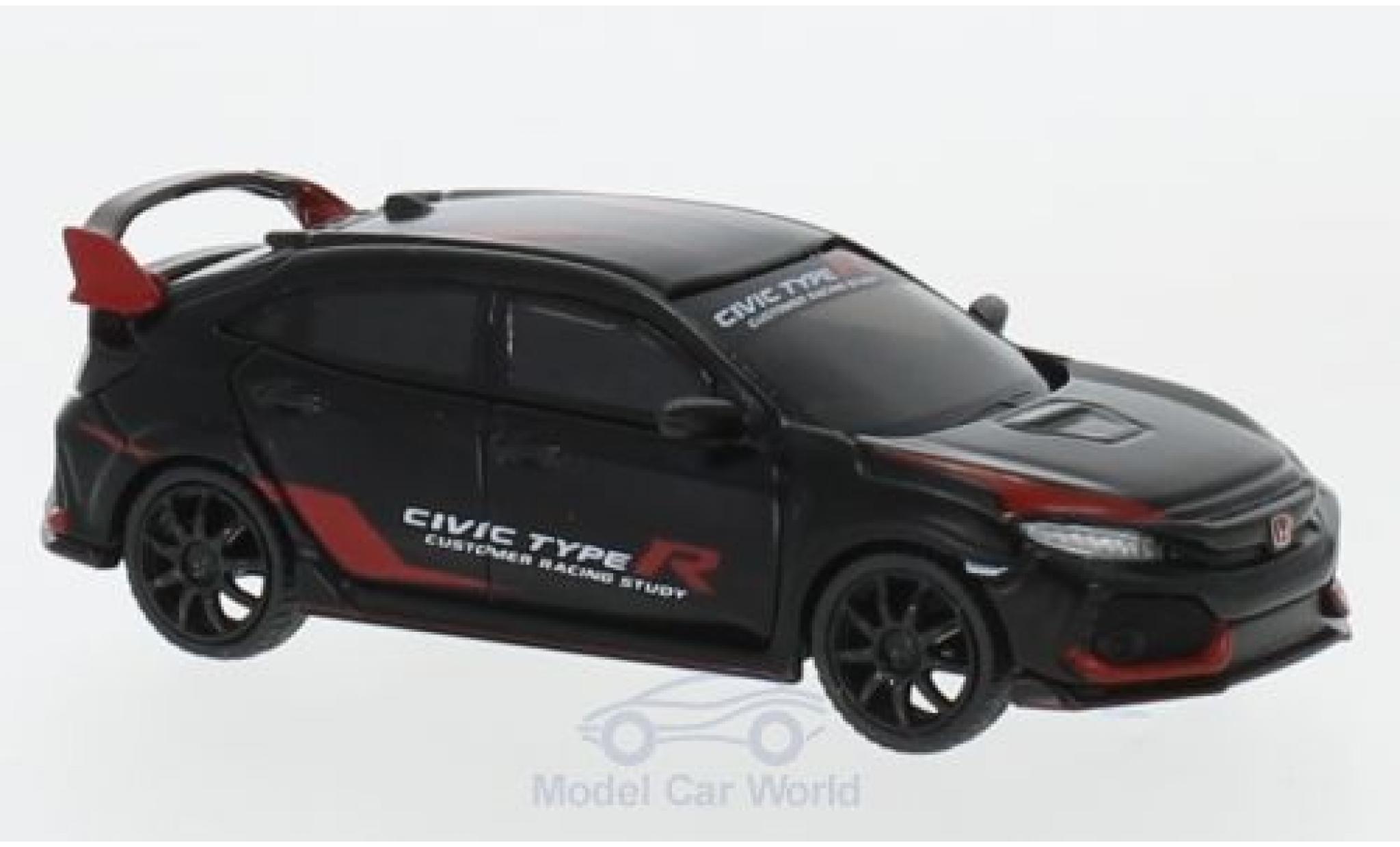 Honda Civic 1/64 Mini GT Type R (FK8) matt-black/red Customer Racing Study diecast model cars