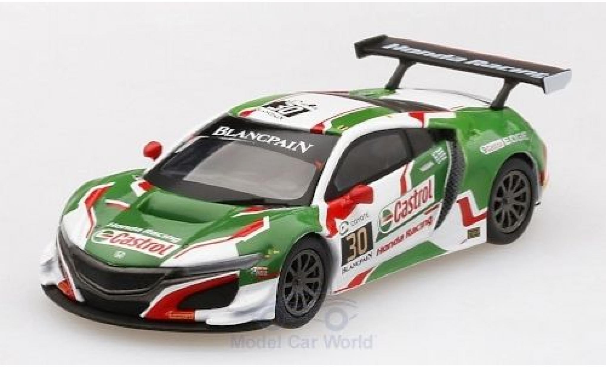 Honda NSX 1/64 Mini GT GT3 No.30 Castrol Racing Castrol 24h Spa 2018 R.Patrese/L.Depailler/E.Guerrieri/B.Baguette diecast model cars