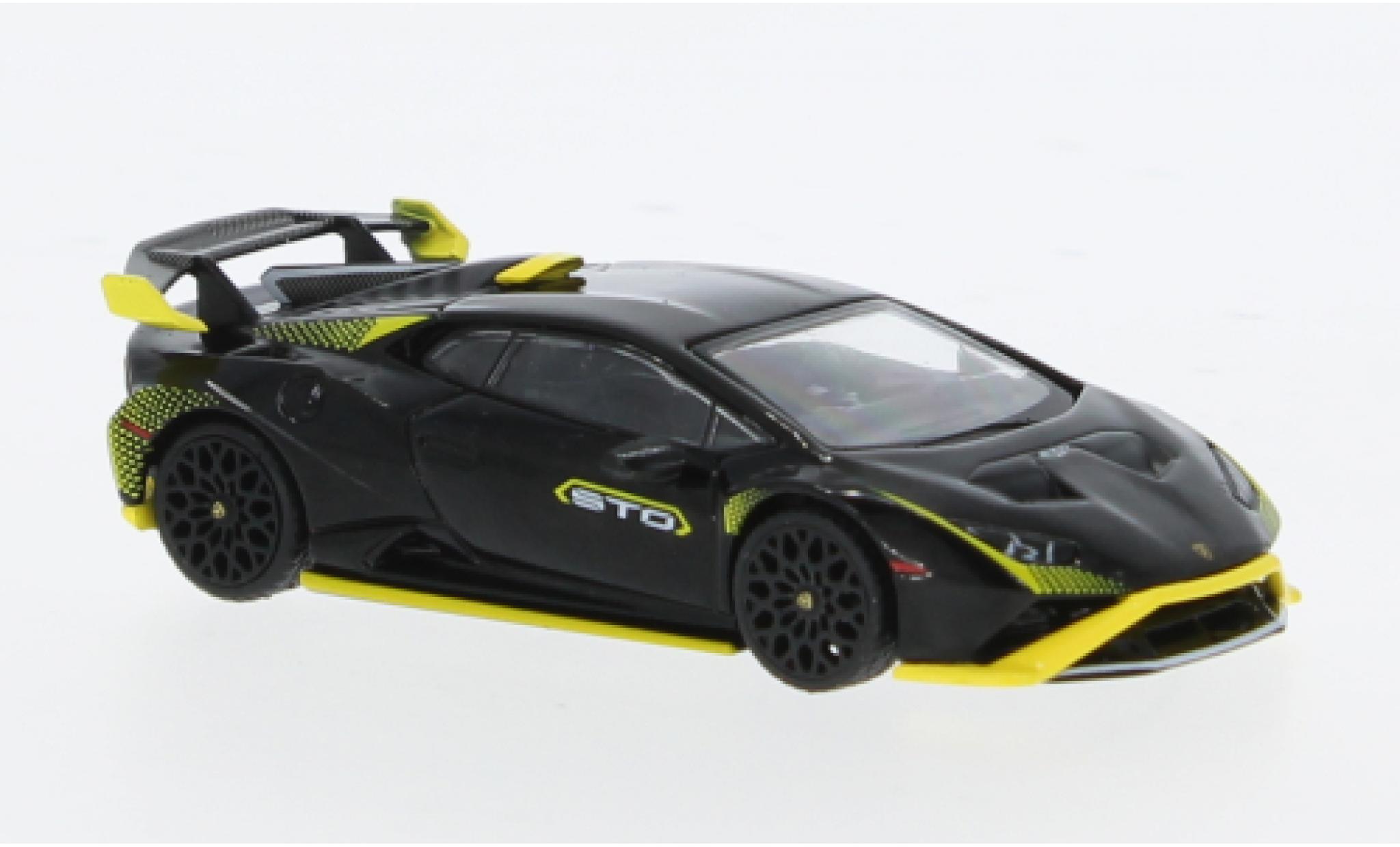 Lamborghini Huracan 1/64 Mini GT STO black/yellow 1:64 diecast model cars
