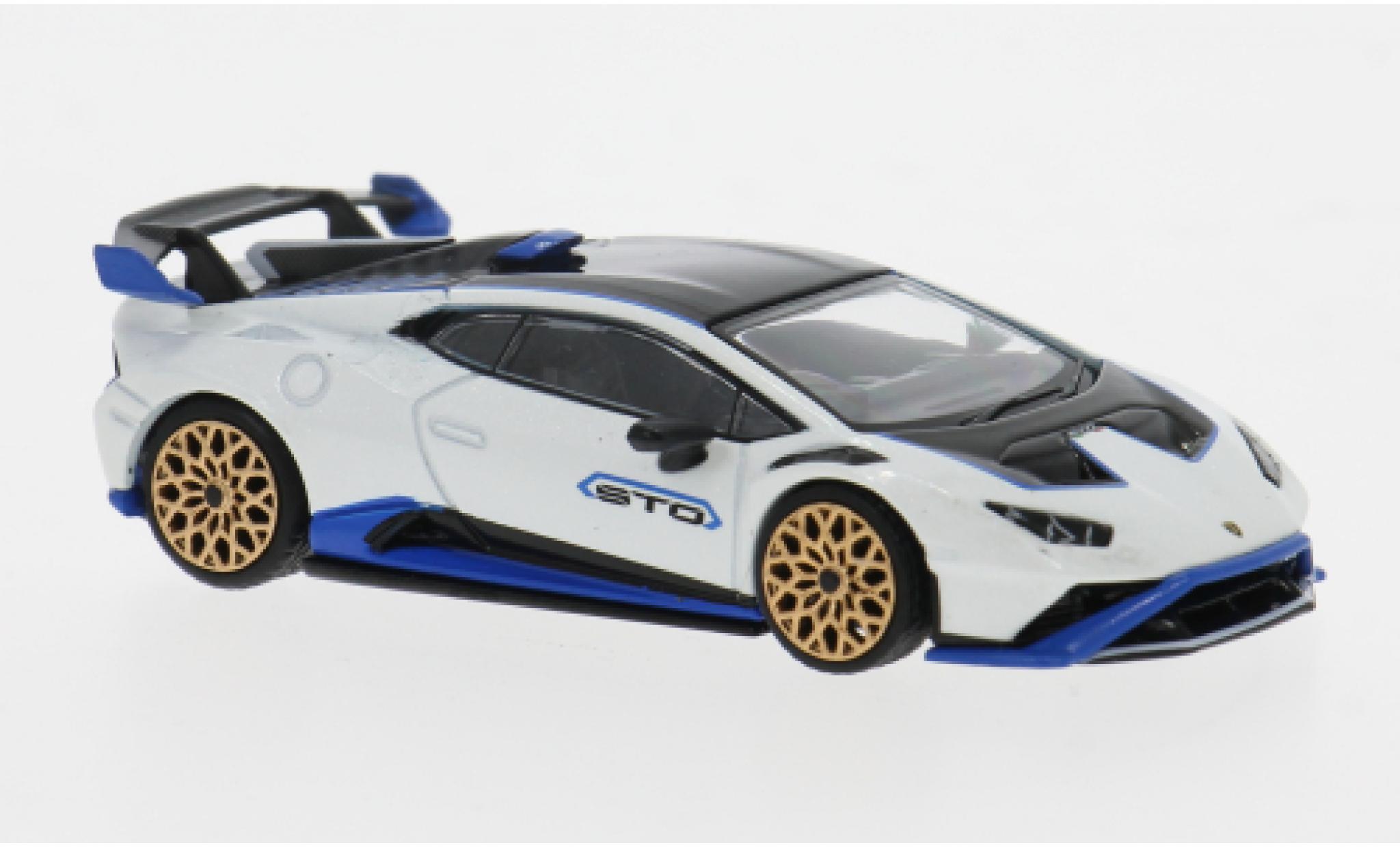 Lamborghini Huracan 1/64 Mini GT STO white/blue 1:64 diecast model cars