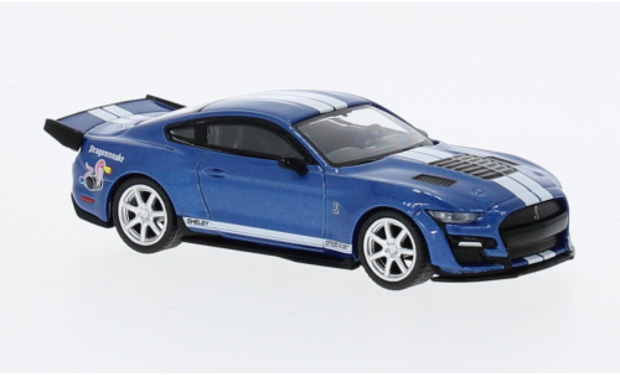 Shelby GT 500 1/64 Mini GT Ford Mustang Dragon Snake Concept metallise blue/white diecast model cars