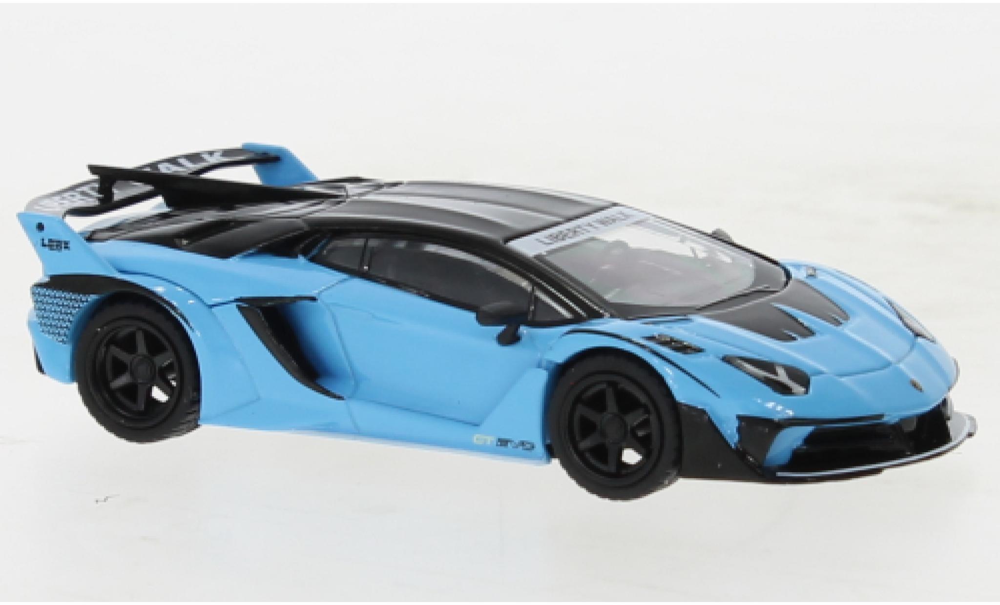 Lamborghini Aventador 1/64 Mini GT GT EVO LB-Silhouette Works blue clair diecast model cars