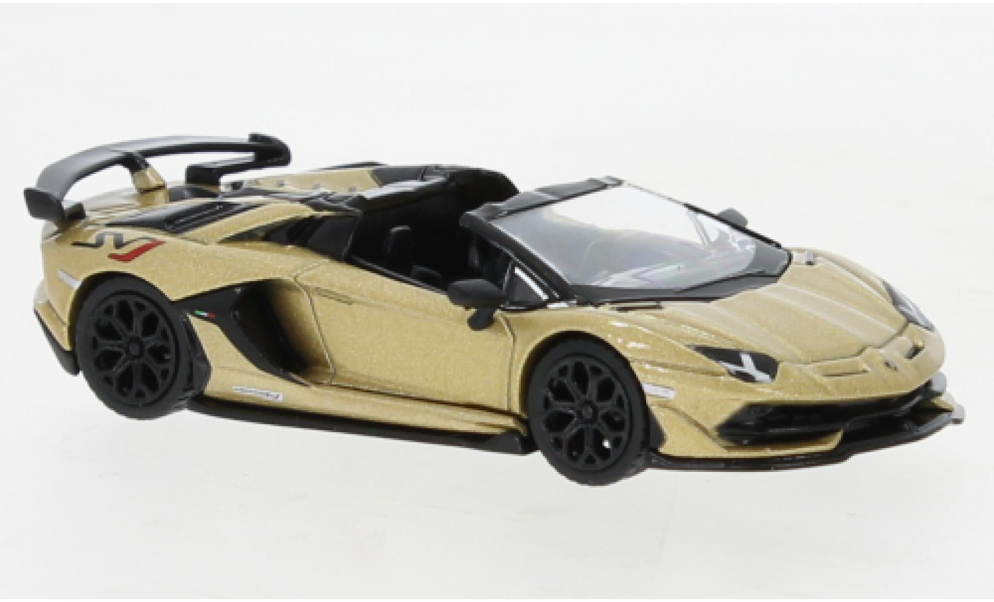 Lamborghini Aventador 1/64 Mini GT SVJ Roadster metallise beige diecast model cars