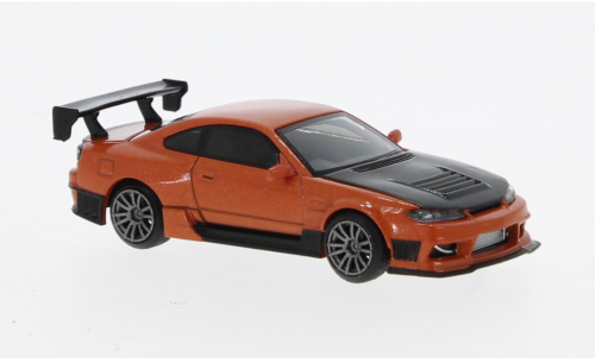 Nissan Silvia 1/64 Mini GT (S15) D-MAX metallise orange RHD diecast model cars