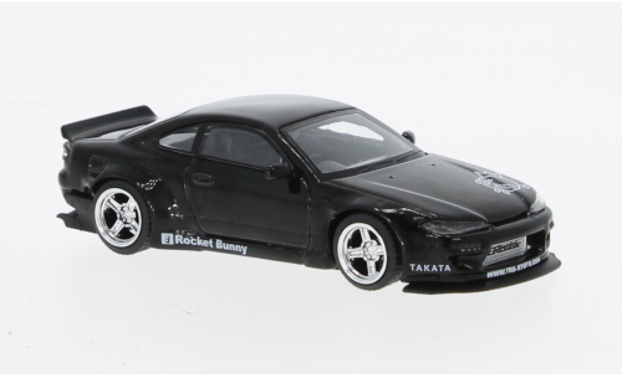 Nissan Silvia 1/64 Mini GT (S15) Rocket Bunny metallise black RHD diecast model cars