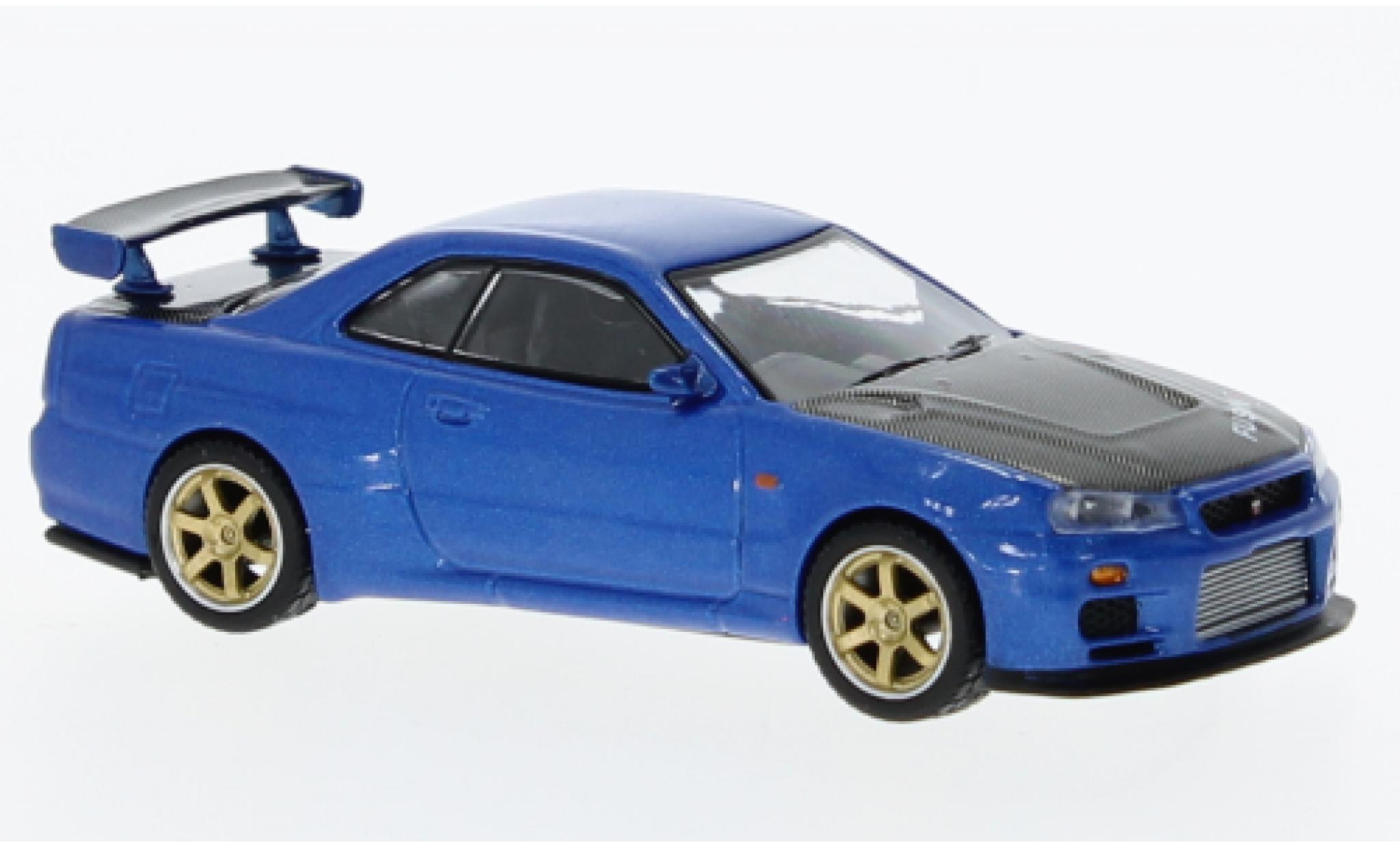 Nissan Skyline 1/64 Mini GT GT-R (R34) blue diecast model cars