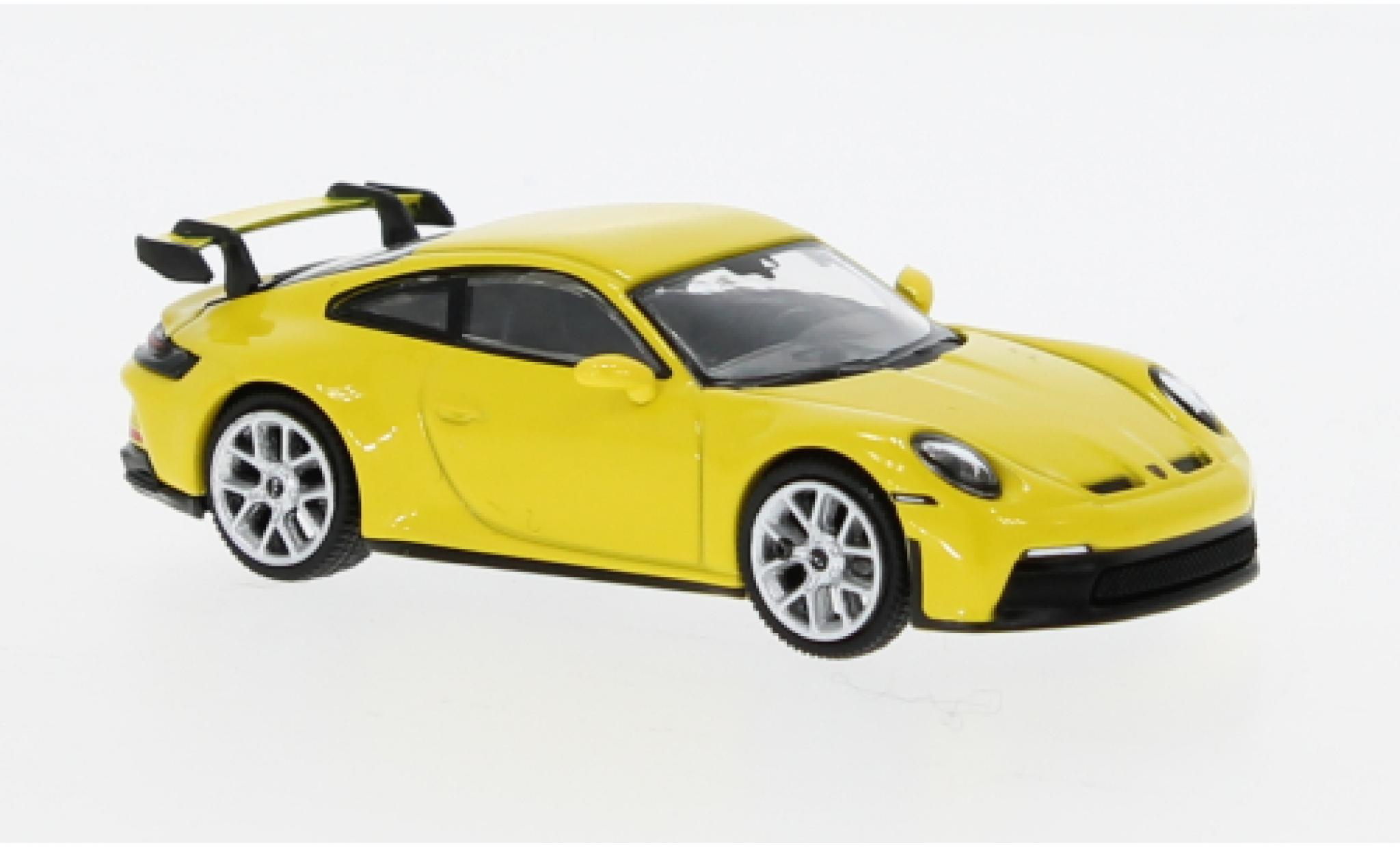 Porsche 992 GT3 1/64 Mini GT 911  yellow diecast model cars