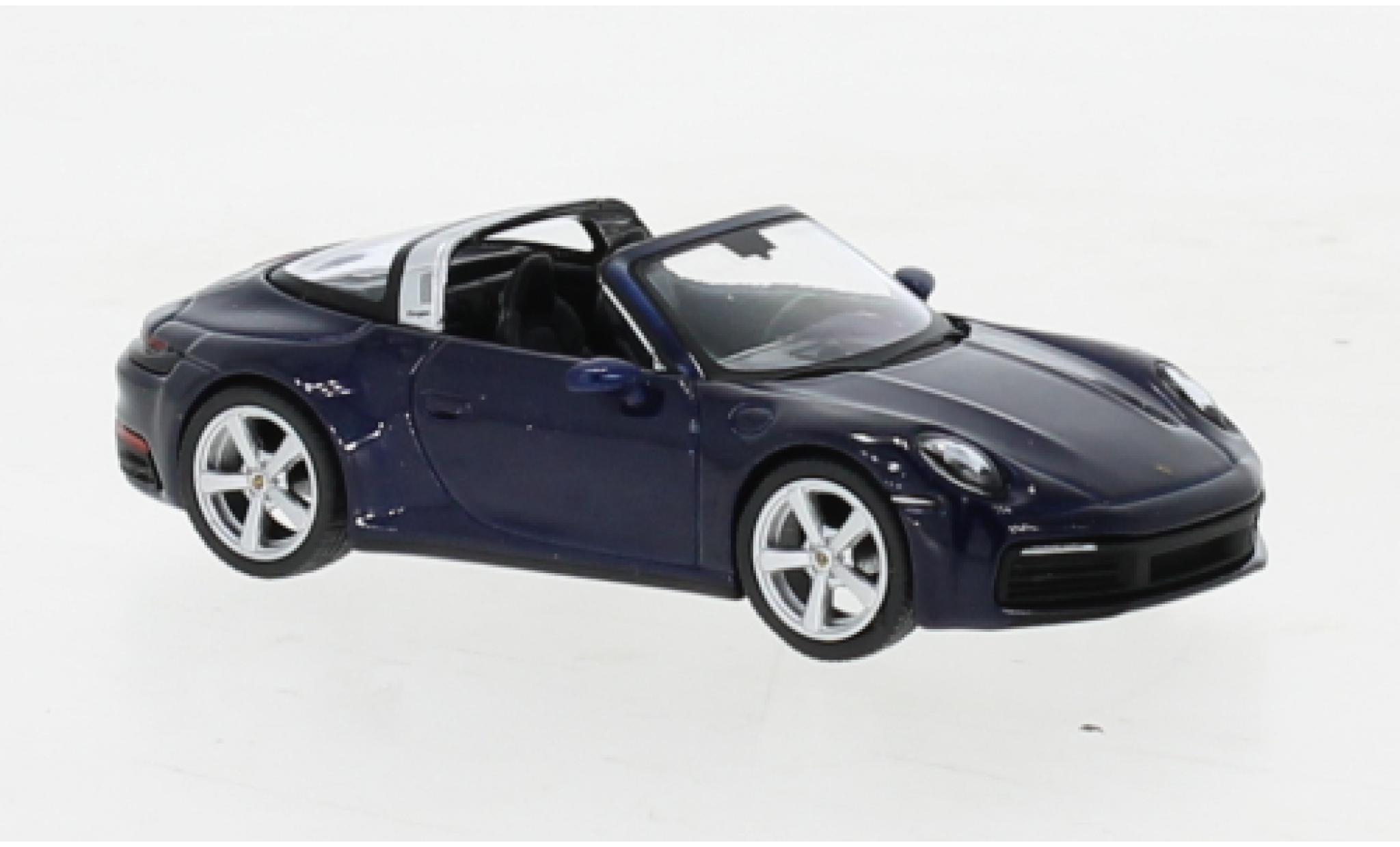 Porsche 992 Targa 1/64 Mini GT 911  4S metallise blue diecast model cars