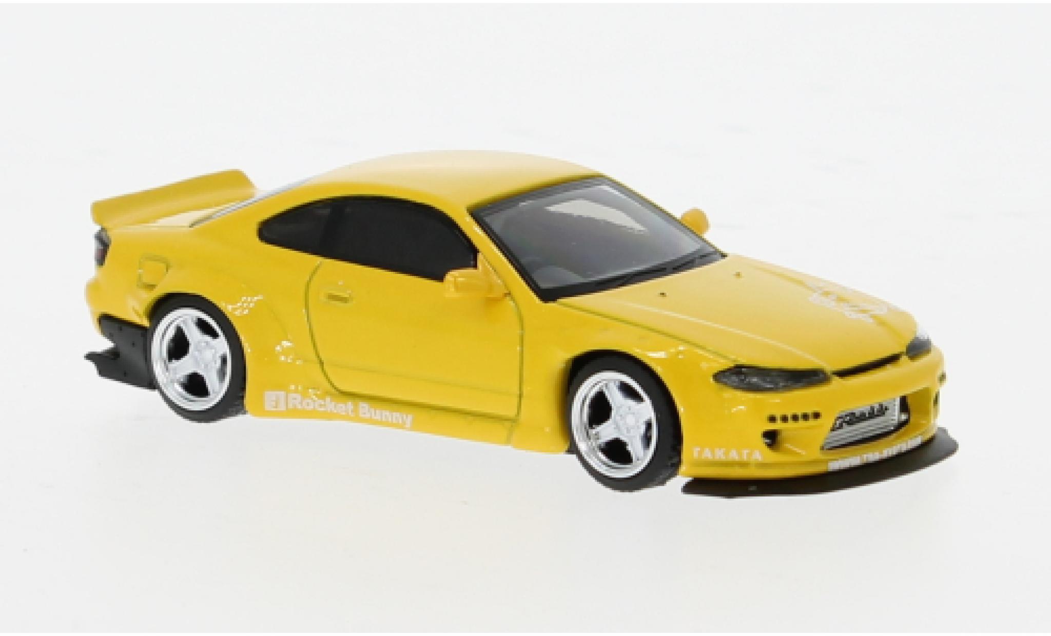 Nissan Silvia 1/64 Mini GT (S15) Rocket Bunny yellow 1:64 diecast model cars