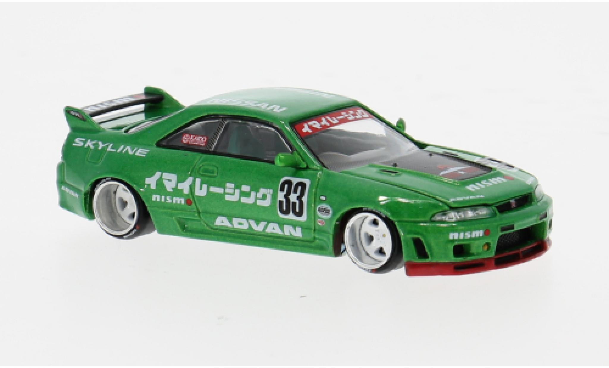 Nissan Skyline 1/64 Mini GT GT-R (R33) green 1995 1:64 diecast model cars