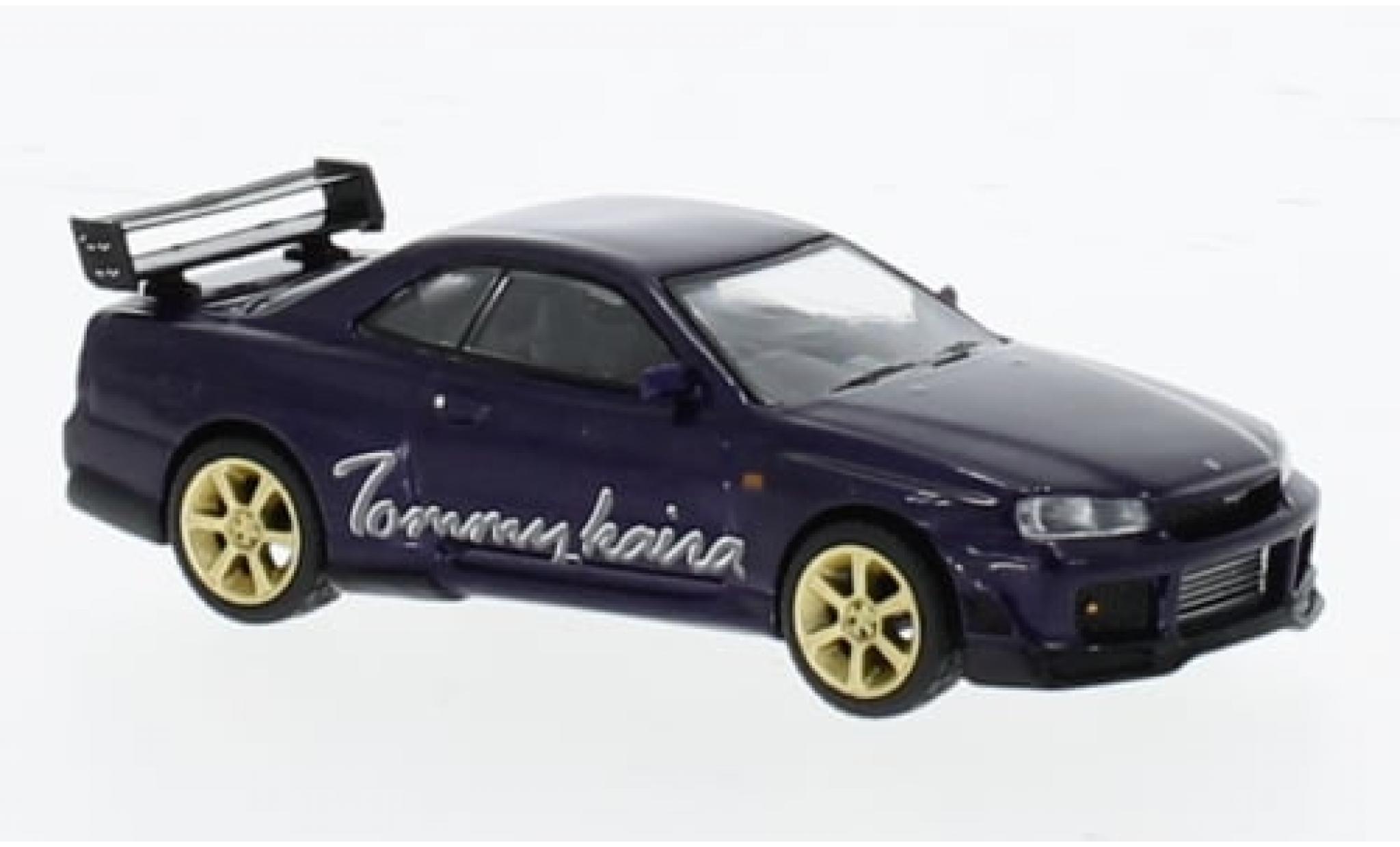 Nissan Skyline 1/64 Mini GT GT-R (R34) Tommykaira R-z metallise purple RHD 1:64 diecast model cars