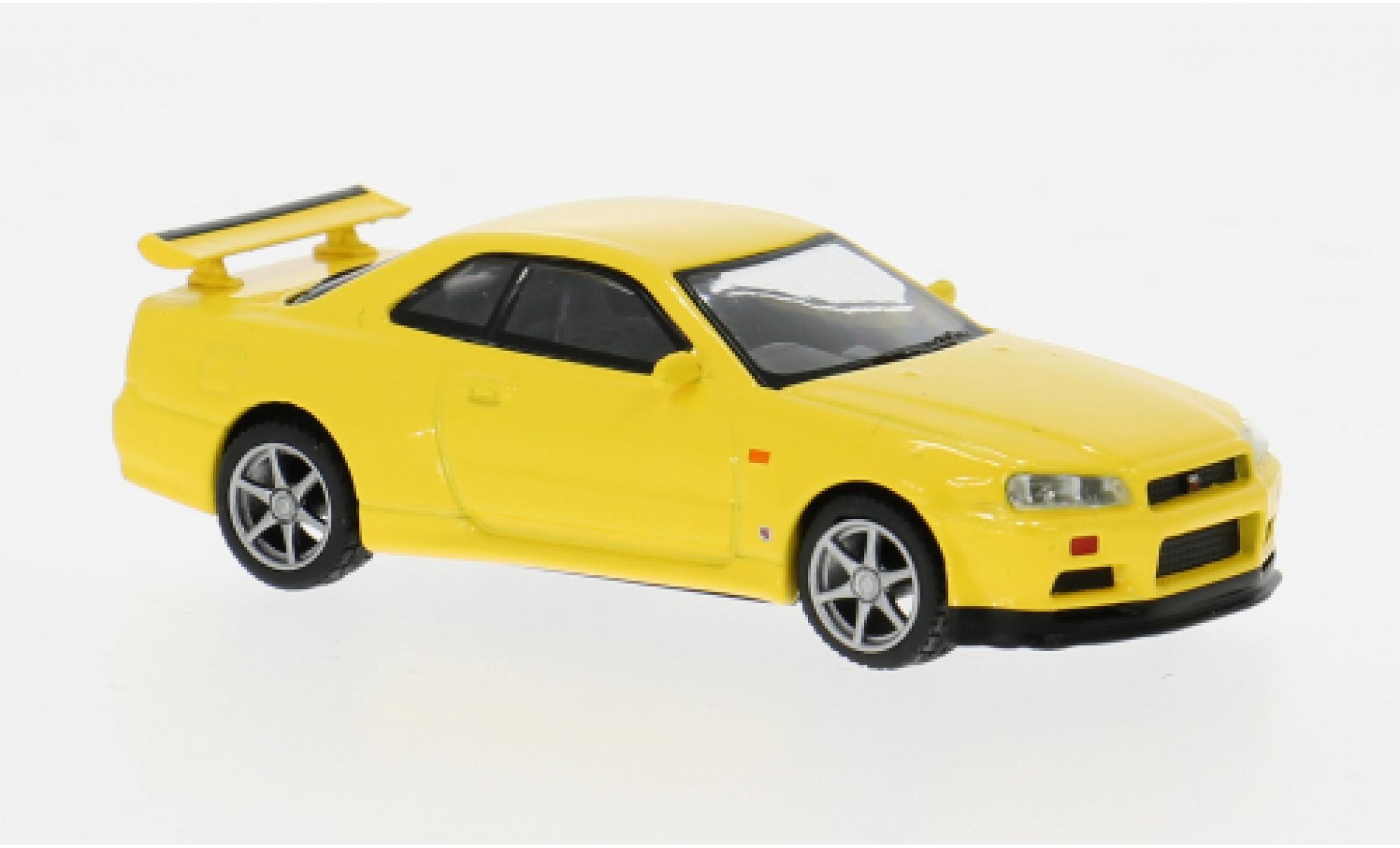 Nissan Skyline 1/64 Mini GT GT-R (R34) V-Spec yellow 1999 1:64 diecast model cars