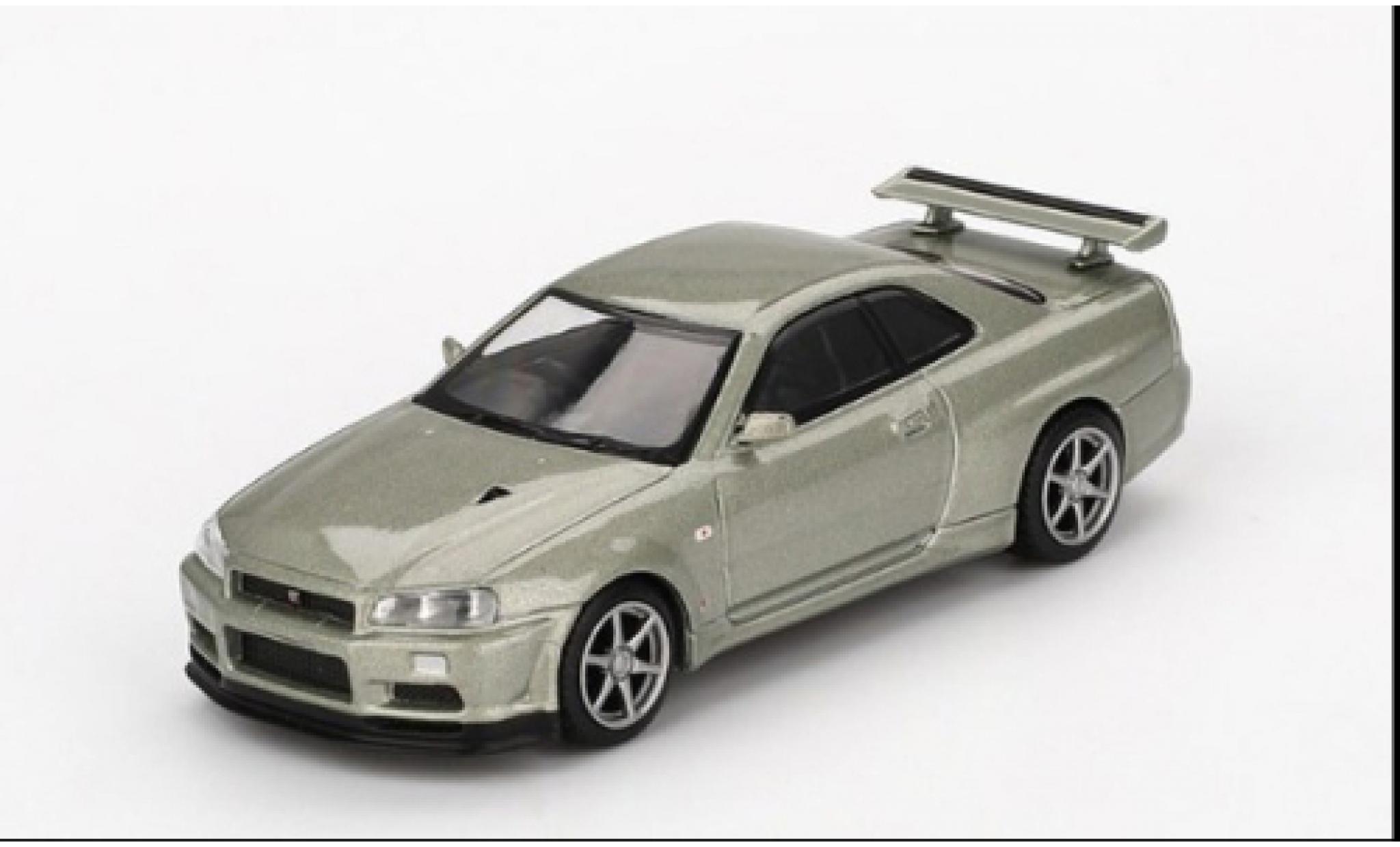Nissan Skyline 1/64 Mini GT GT-R (R34) V-Spec II silver 2002 1:64 diecast model cars