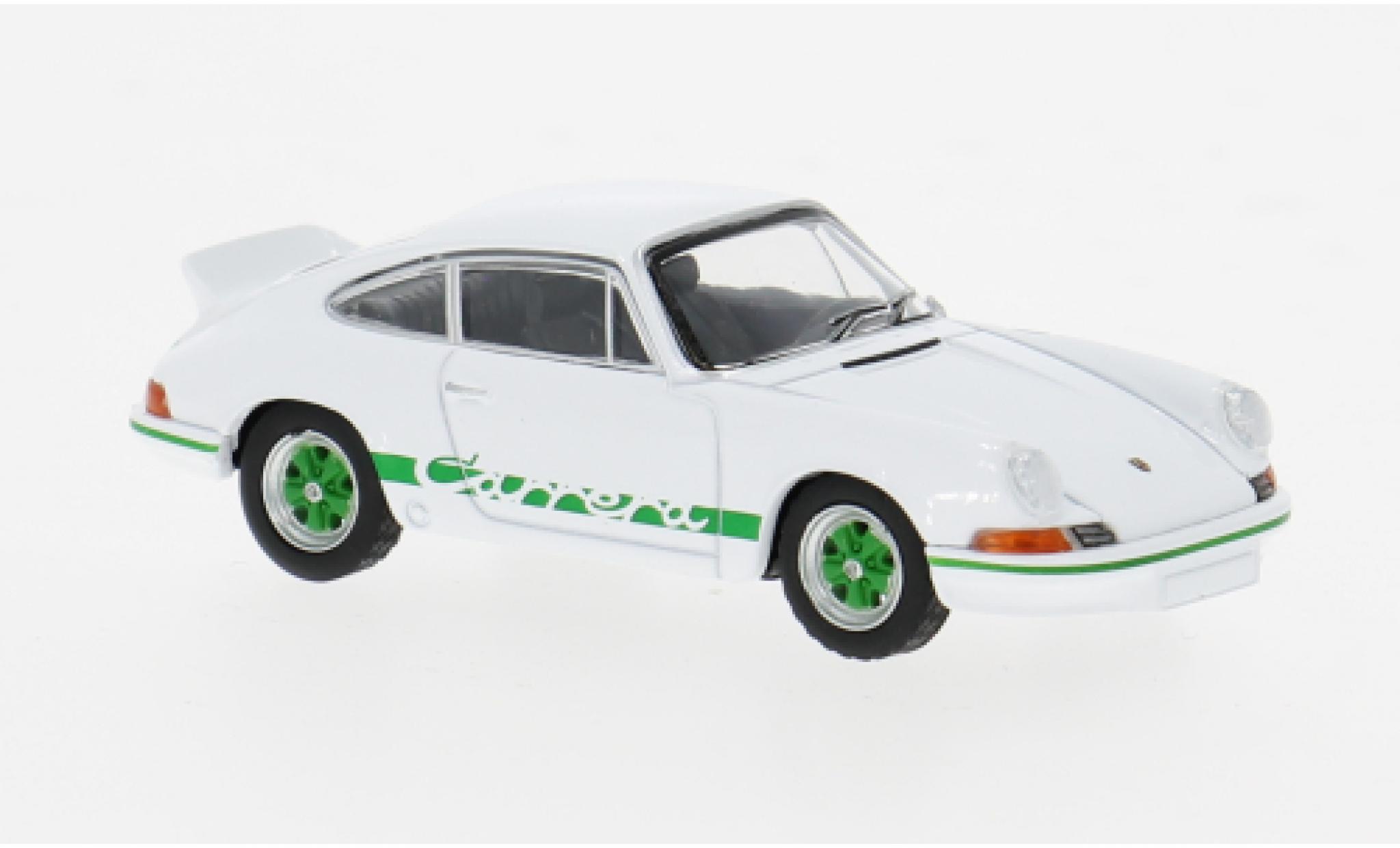 Porsche 911 1/64 Mini GT Carrera RS 2.7 white/green 1973 1:64 diecast model cars