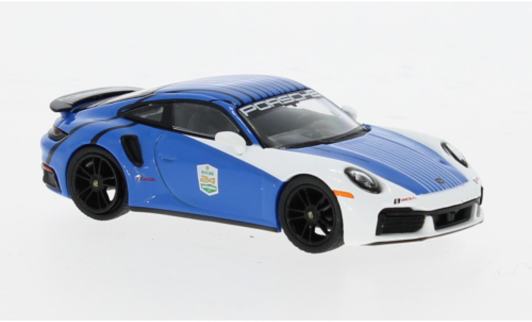Porsche 911 1/64 Mini GT Turbo S blue/white 2023 1:64 diecast model cars