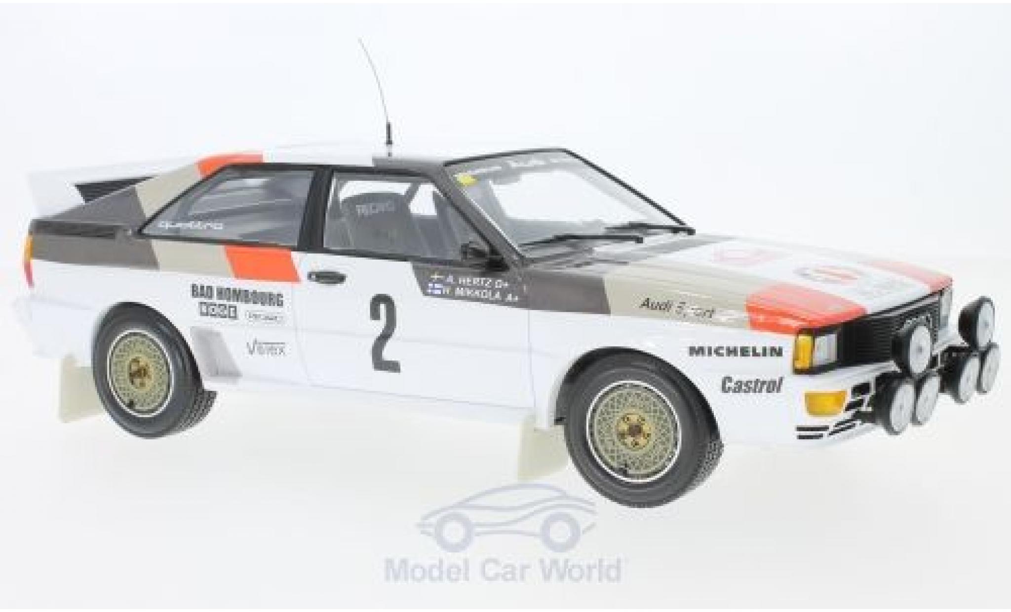 Audi Quattro 1/18 Minichamps quattro A1 No.2 Sport Rally WM Rally Monte Carlo 1983 H.Mikkola/A.Hertz diecast model cars
