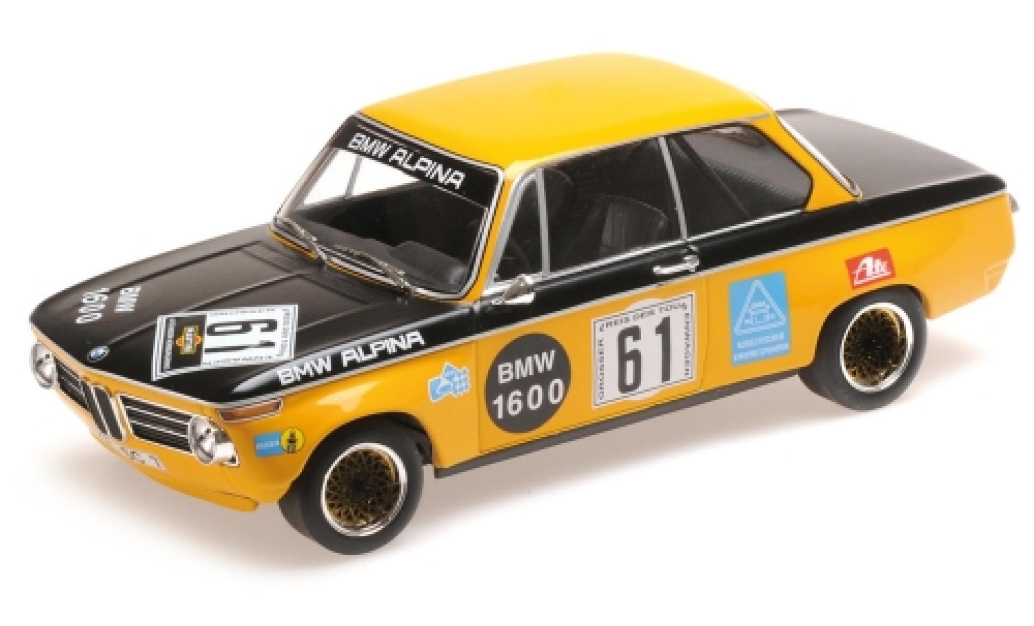 Bmw 1600 1/18 Minichamps -2 No.61 -Alpina 6h N&uuml;rburgring 1970 R.Herzog/N.Lauda diecast model cars