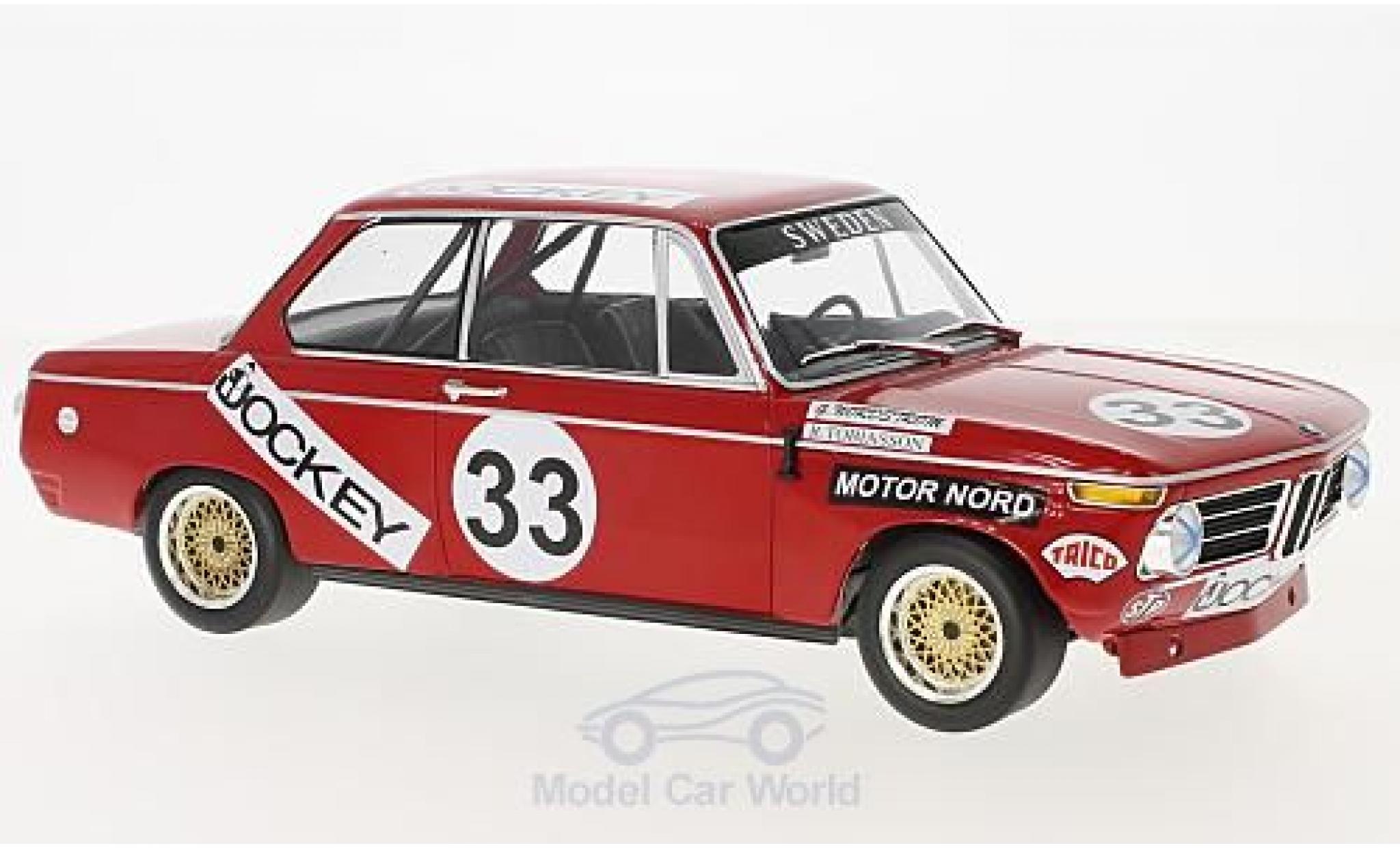 Bmw 2002 1/18 Minichamps No.33 Jockey Racing 6h N&uuml;rburgring 1972 R.Tobiasson/G.Nordstr&ouml;m diecast model cars