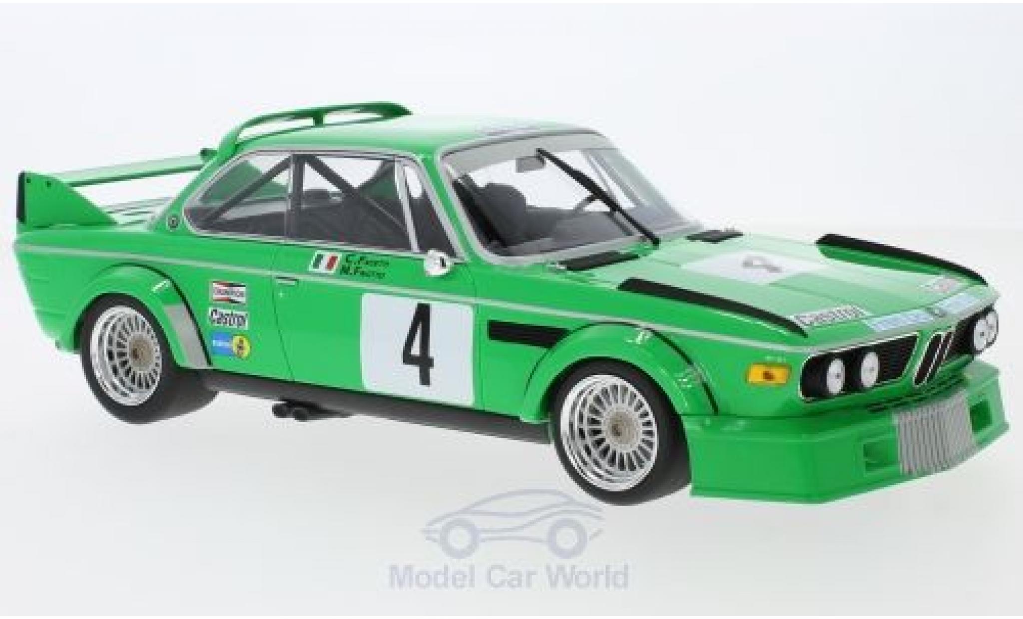 Bmw 3.0 S 1/18 Minichamps CSL No.4 Jolly Club Milano ETCC Zandvoort Trophy 1979 M.Finotto/C.Facetti diecast model cars