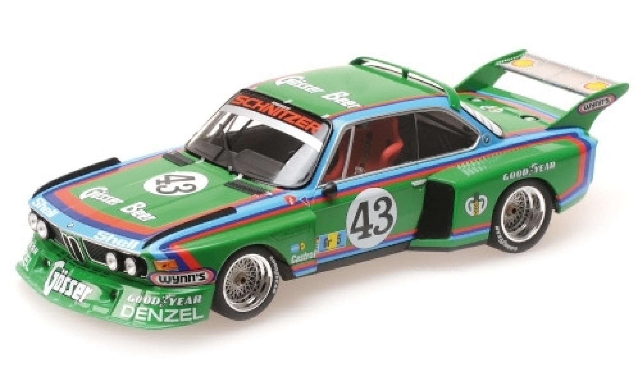 Bmw 3.5 1/18 Minichamps CSL No.43 -Schnitzer G&ouml;sser Beer 24h Le Mans 1976 D.Quester/A.Krebs/A.Peltier diecast model cars