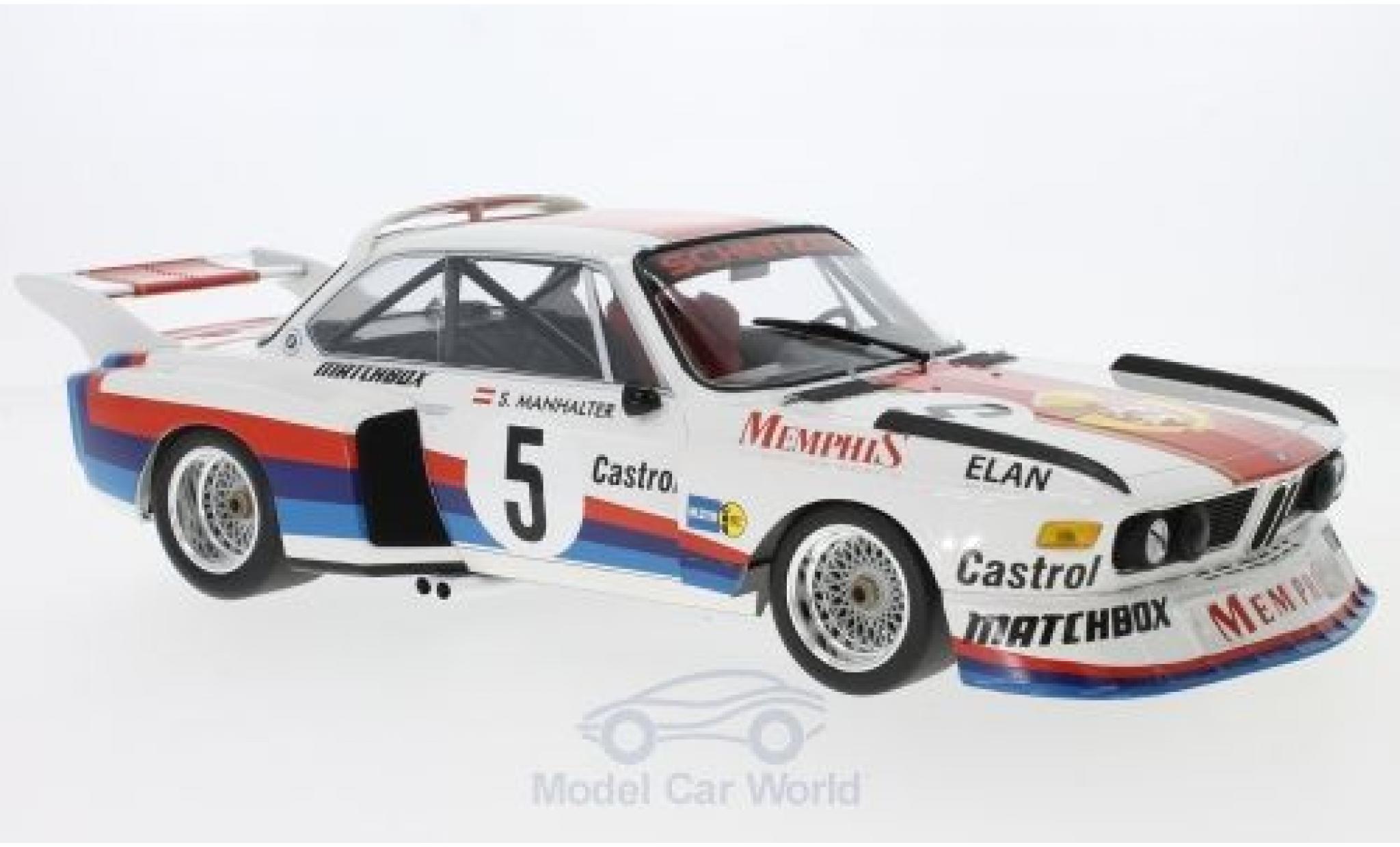 Bmw 3.5 1/18 Minichamps CSL No.5 Schnitzer Memphis Havirov International 1977 S.Manhalter diecast model cars