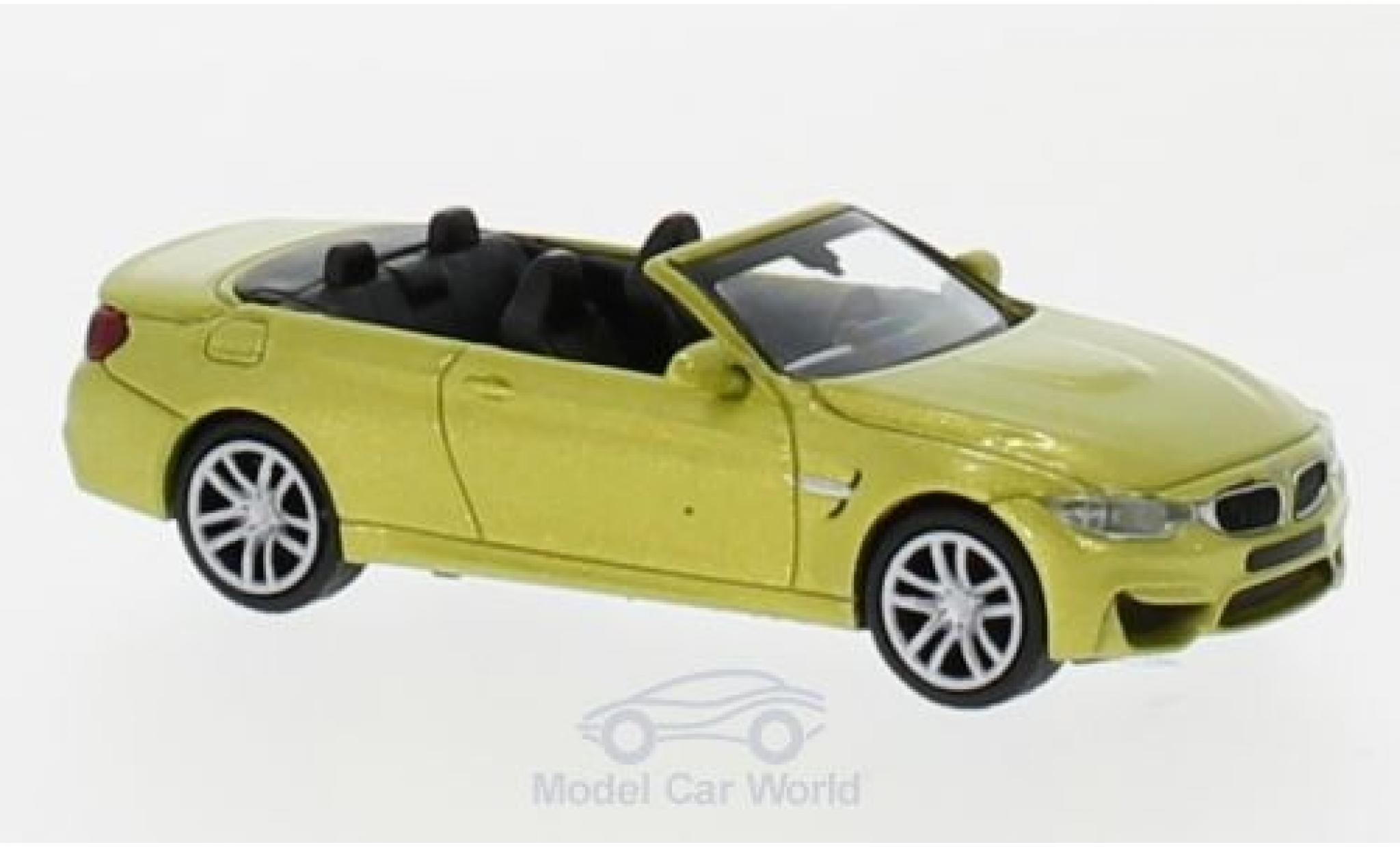 Bmw M4 1/87 Minichamps Convertible metallic yellow 2015 diecast model cars