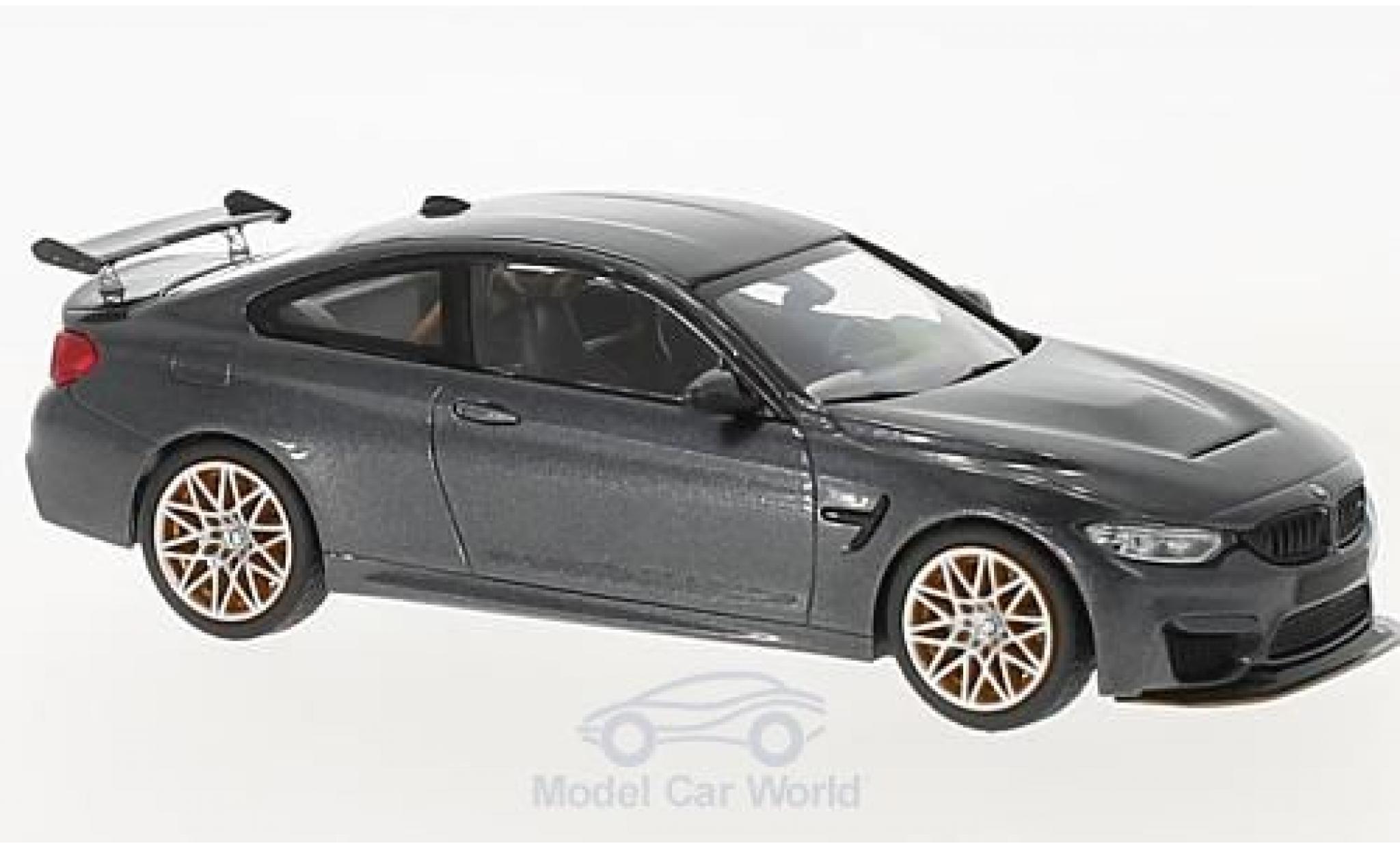 Bmw M4 1/43 Minichamps (F82) GTS metallic grey 2016 mit orangenen Felgen diecast model cars