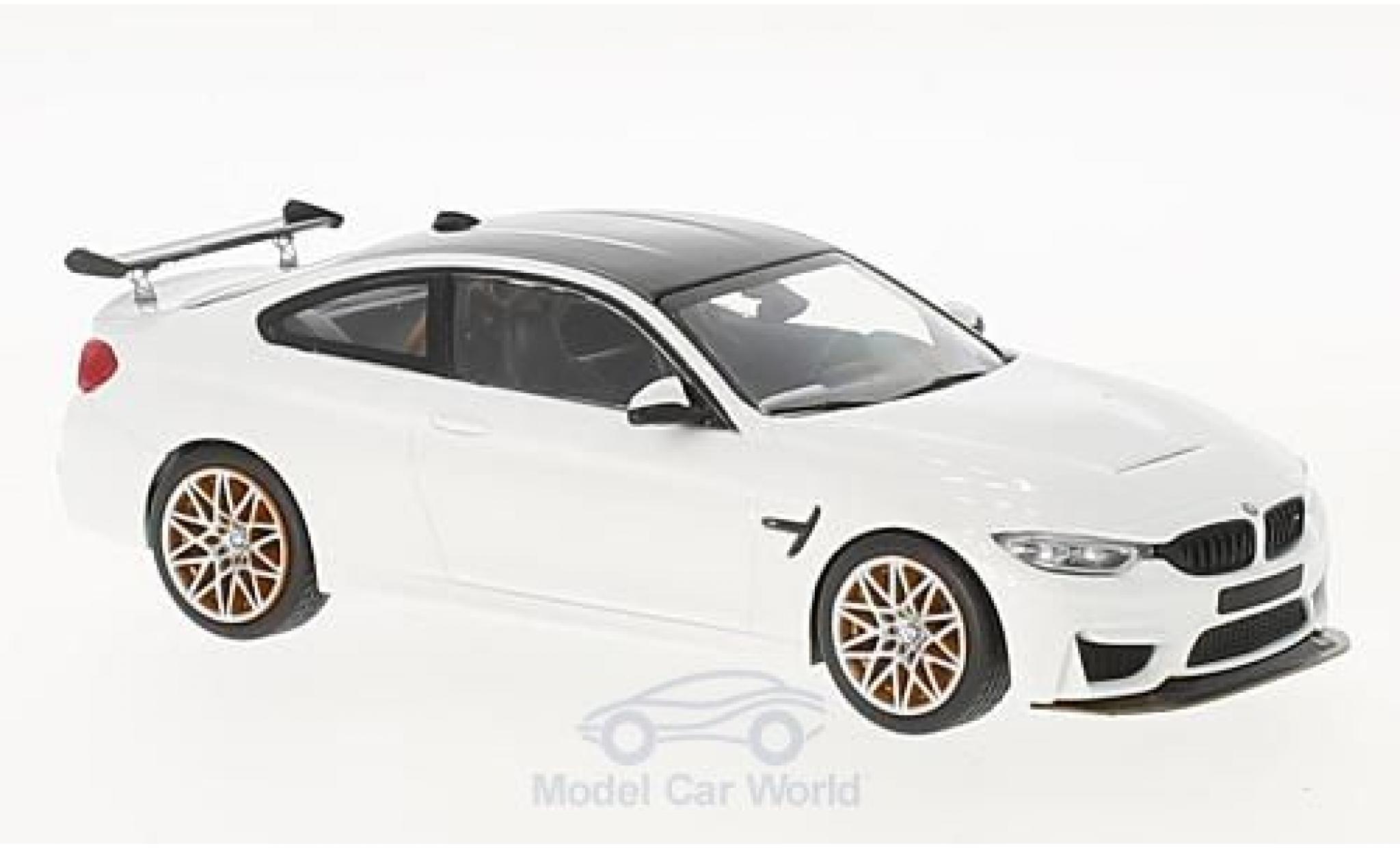 Bmw M4 1/43 Minichamps (F82) GTS white 2016 mit orangen Felgen diecast model cars
