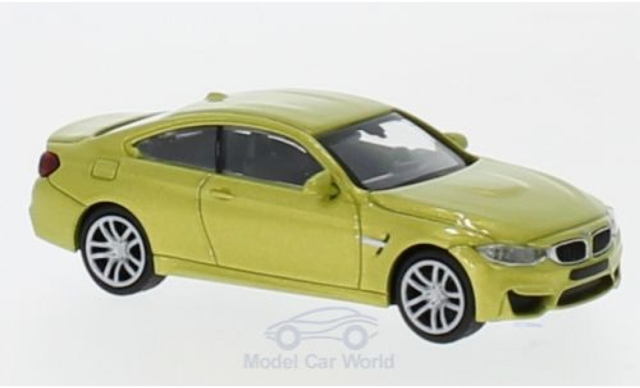 Bmw M4 1/87 Minichamps metallic yellow 2015 diecast model cars