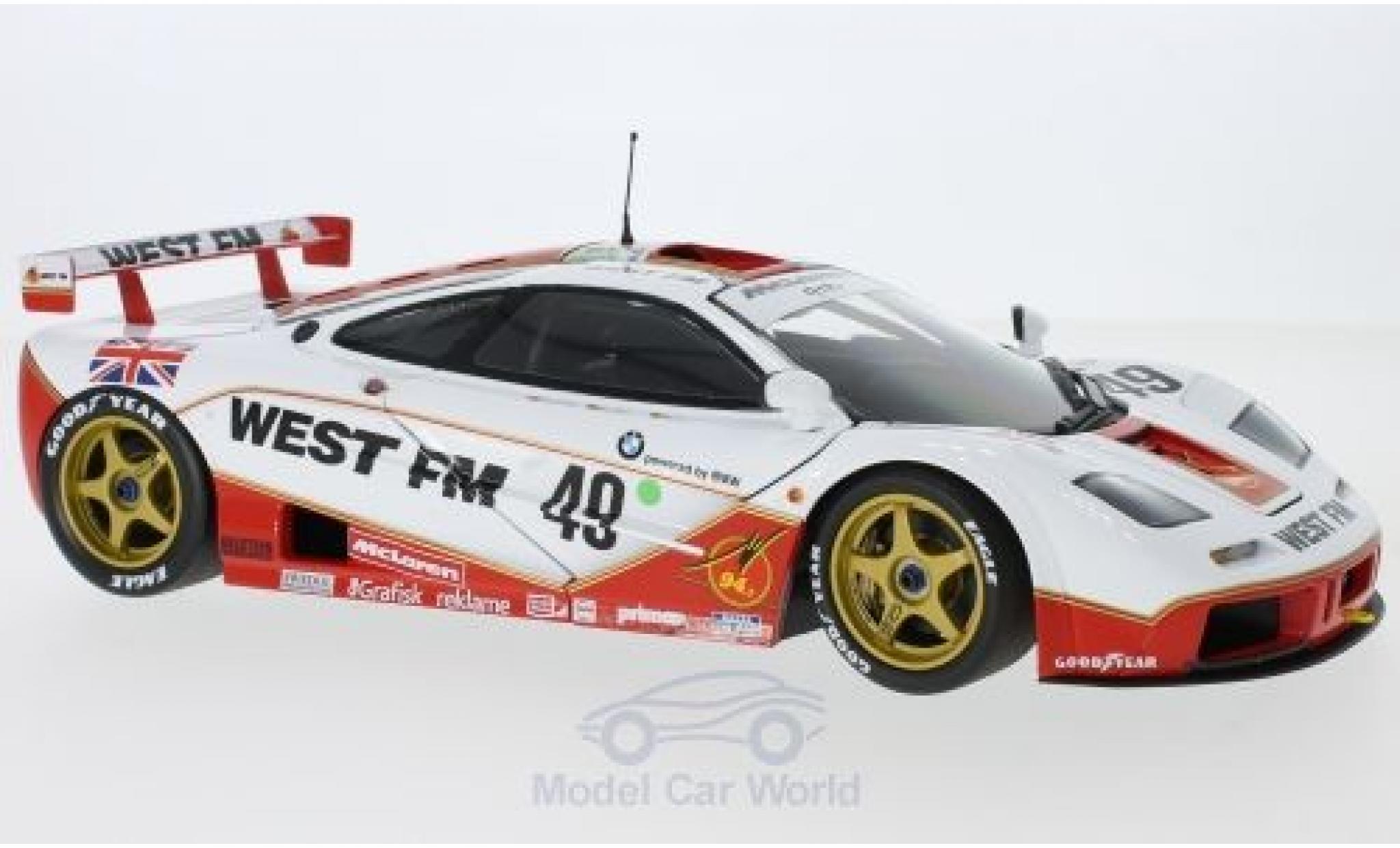 McLaren F1 1/18 Minichamps GTR No.49 West Competition West 24h Le Mans 1995 L.E.Nielsen/J.Mass/T.Bscher ohne Vitrine diecast model cars