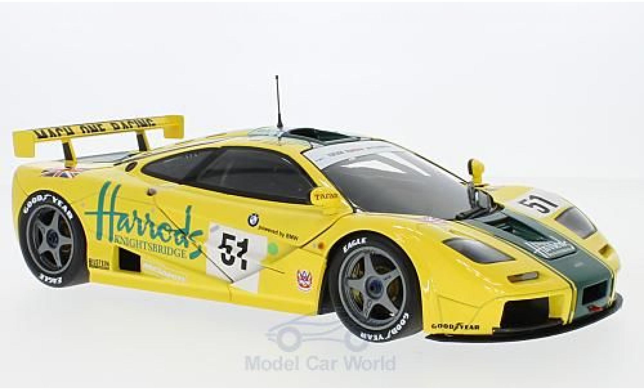 McLaren F1 1/18 Minichamps GTR No.51 Harrods Mach one Racing Harrods 24h Le Mans 1995 A.Wallace/D.Bell/J.Bell diecast model cars