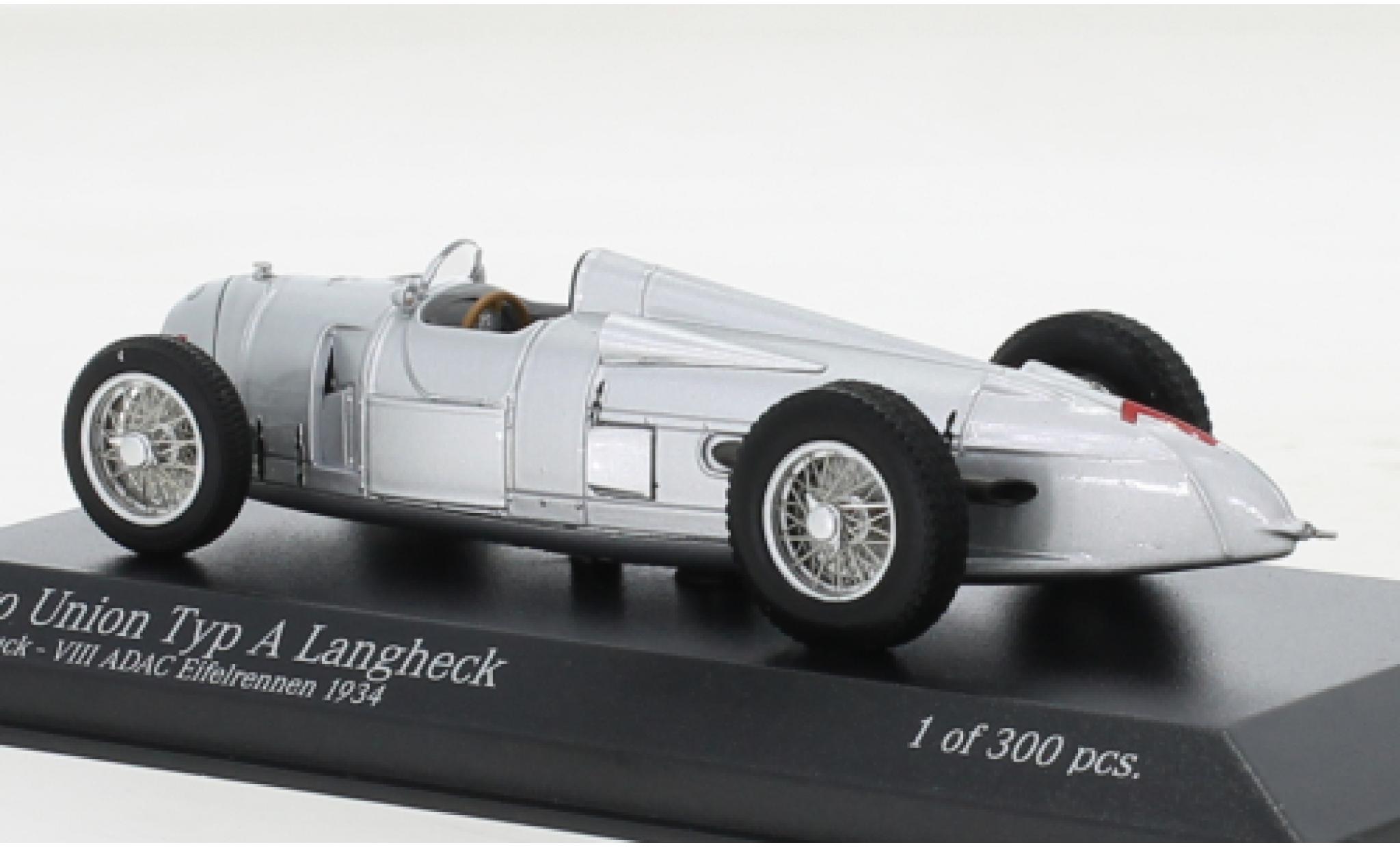 Auto Union Typ A 1/43 Minichamps Langheck No.1 ADAC Eifelrennen 1934 diecast model cars