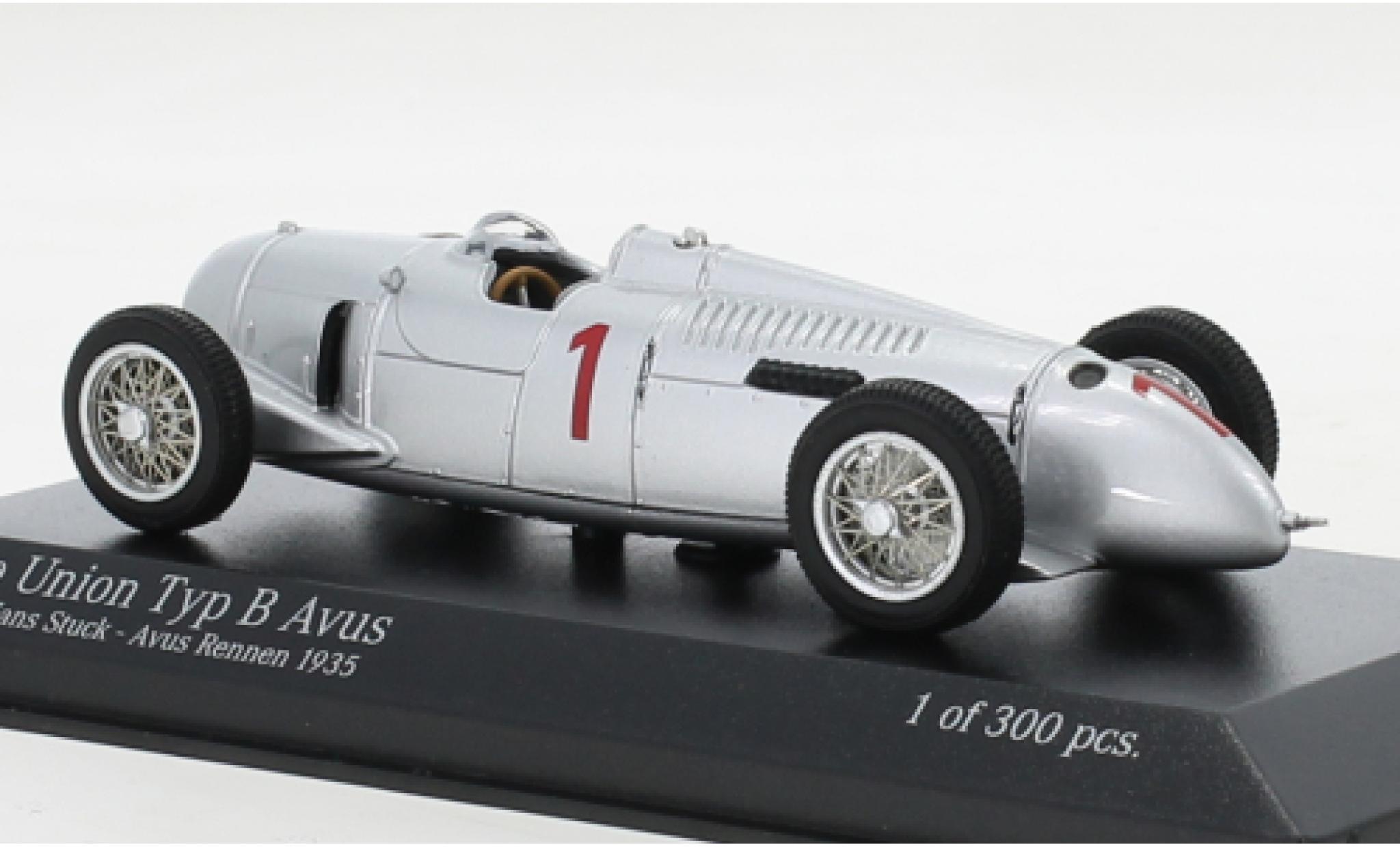 Auto Union Typ B 1/43 Minichamps No.1 Avus 1935 diecast model cars