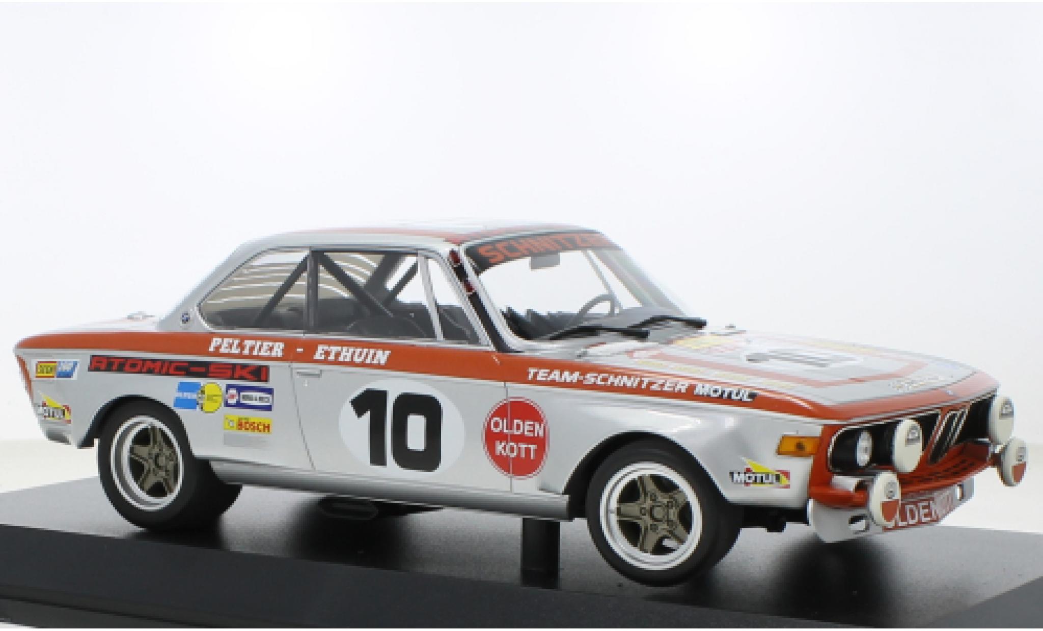 Bmw 2800 1/18 Minichamps CS No.10 24h Spa 1972 diecast model cars