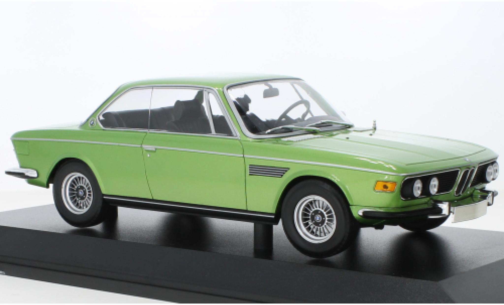 Bmw 3.0 1/18 Minichamps CSI metallise green 1971 diecast model cars