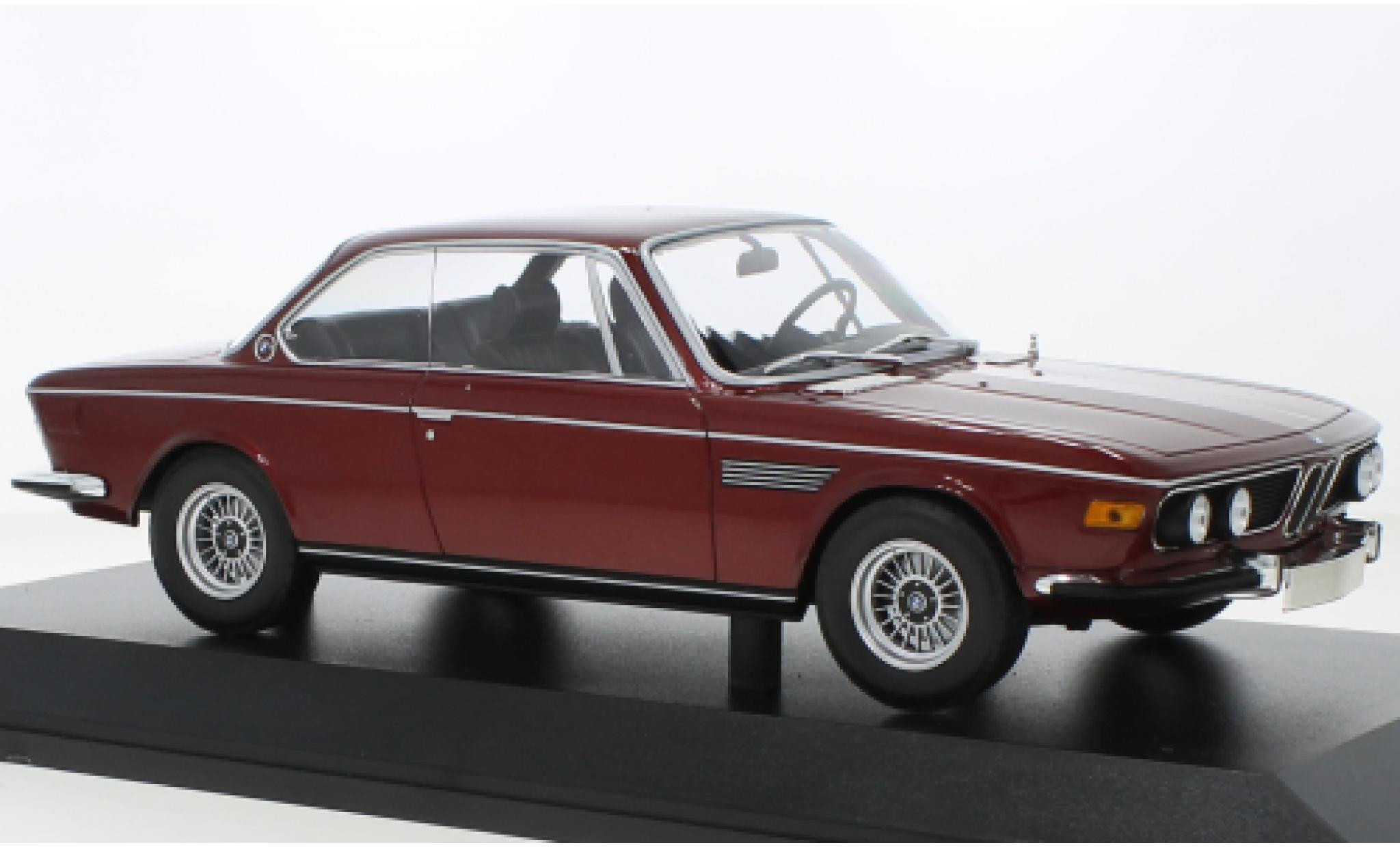 Bmw 3.0 1/18 Minichamps CSI metallise red 1971 diecast model cars