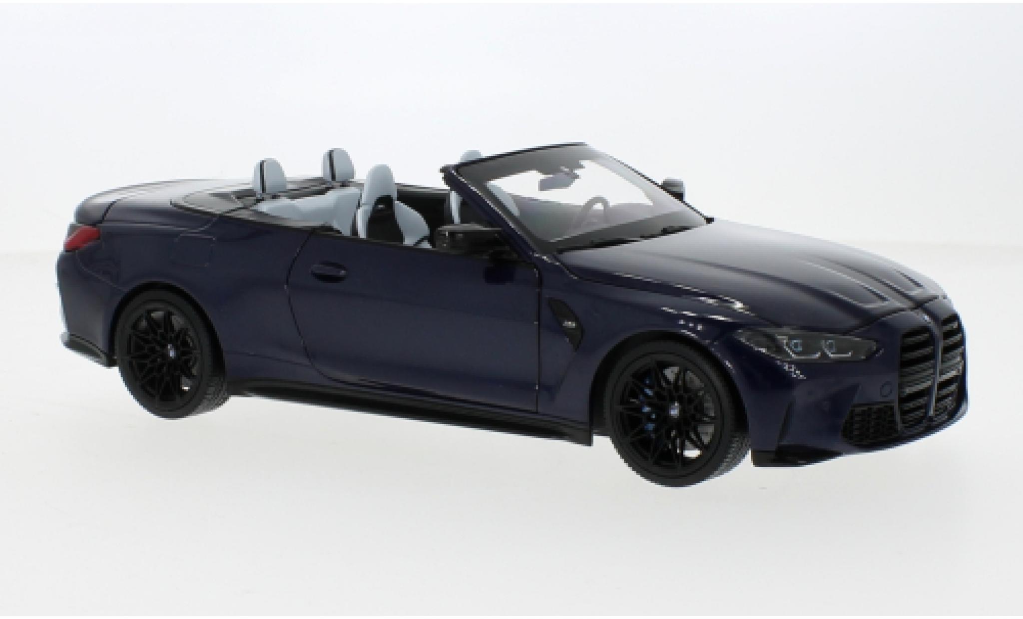 Bmw M4 1/18 Minichamps cabriolet metallise blue fonc&eacute; 2020 diecast model cars