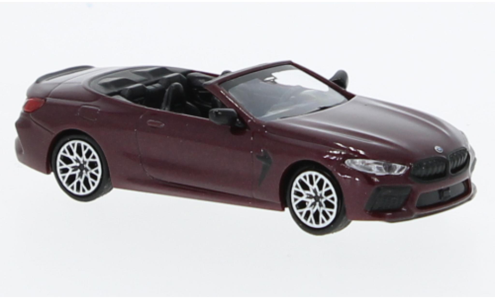 Bmw M8 1/87 Minichamps Competiton cabriolet (G14) metallise red fonc&eacute; 2019 diecast model cars