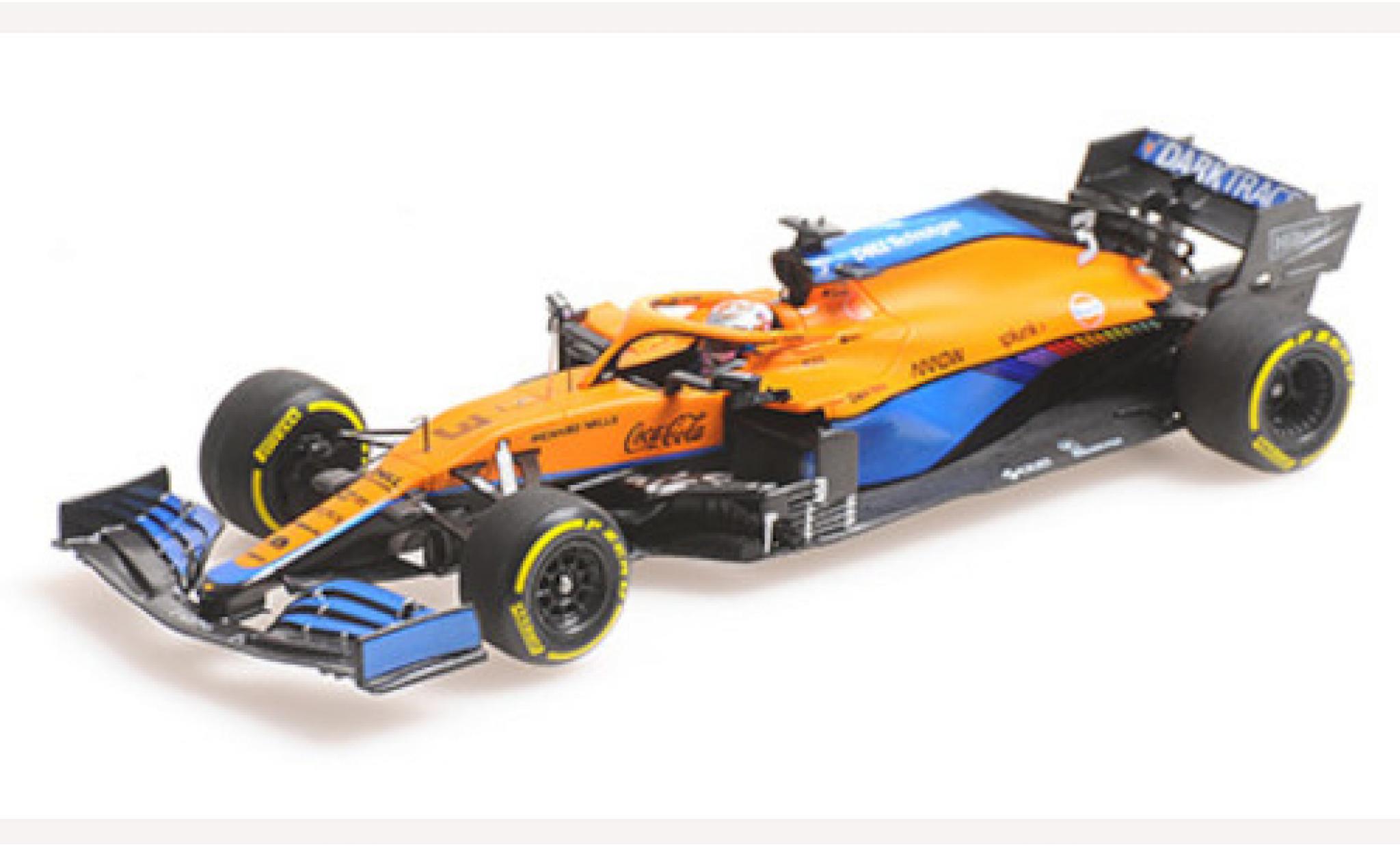 McLaren F1 1/43 Minichamps MCL35M No.3 Team formule 1 GP Bahrain 2021 diecast model cars