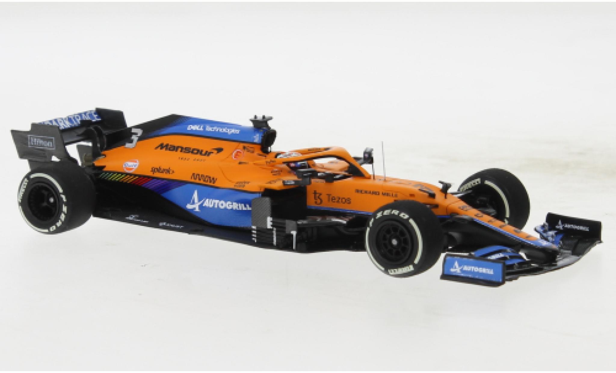 McLaren F1 1/43 Minichamps MCL35M No.3 Team formule 1 GP France 2021 diecast model cars